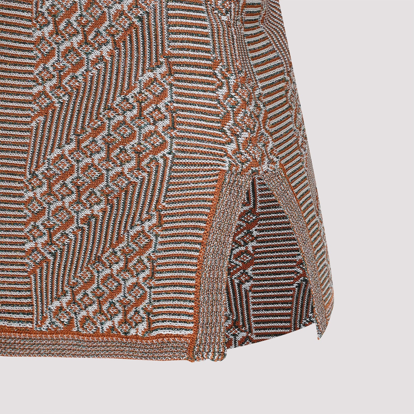 Valentino Womens Garavani Sleeveless Metallic-knit Top In Qe Ginger Orange Gold