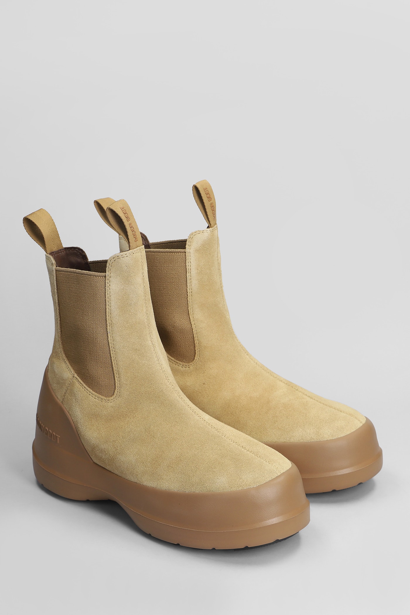 Shop Moon Boot Mb Luna Chelsea Ankle Boots In Leather Color Suede