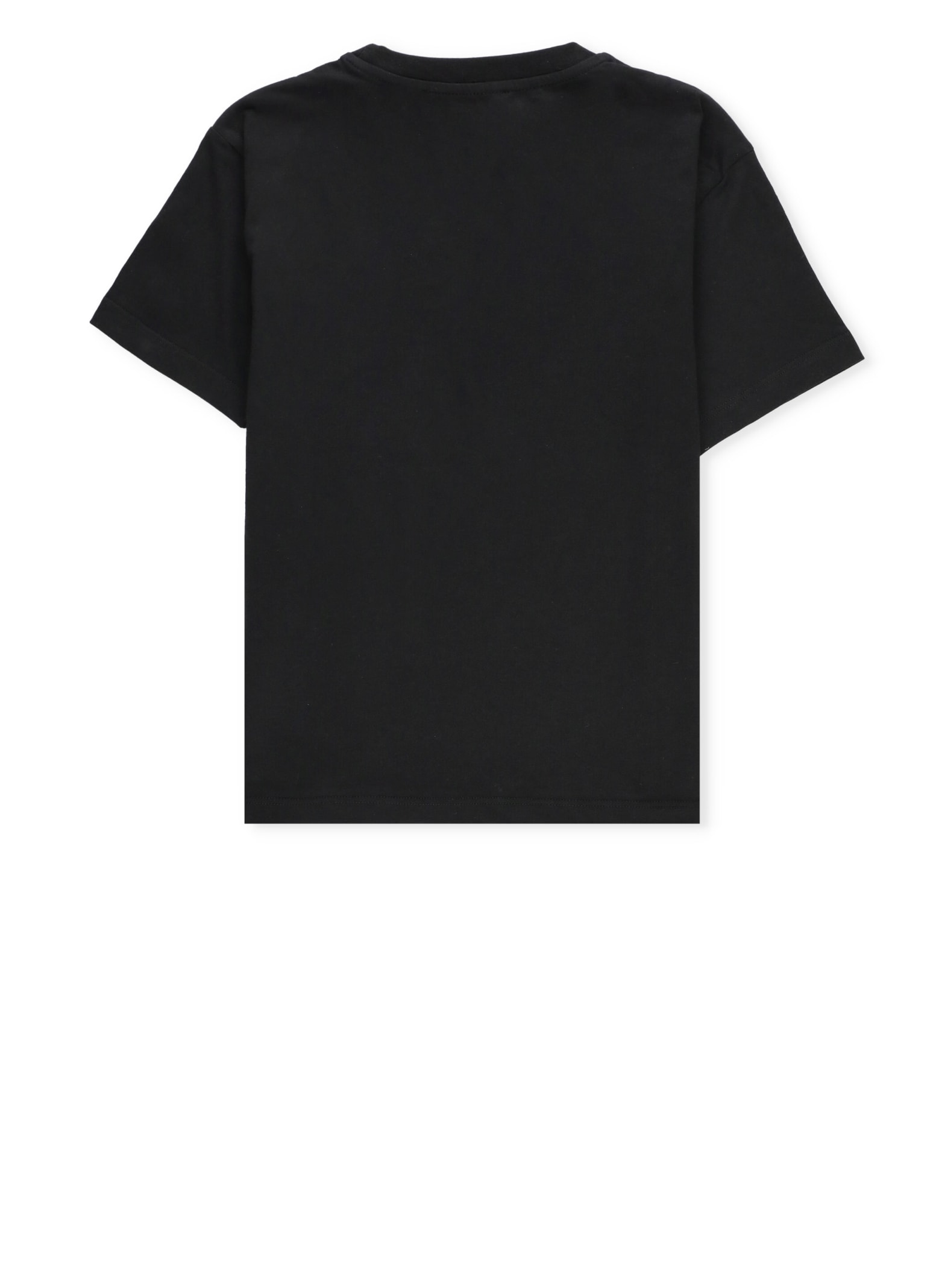 Shop Msgm Logoed T-shirt In Black