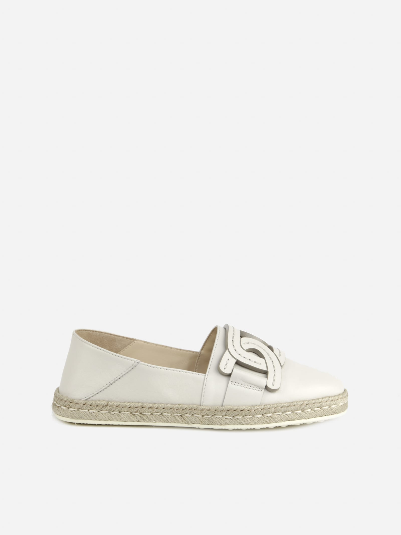 TOD'S SLIP-ON WITH CHAIN DETAIL IN TONE-ON-TONE LEATHER,11857669