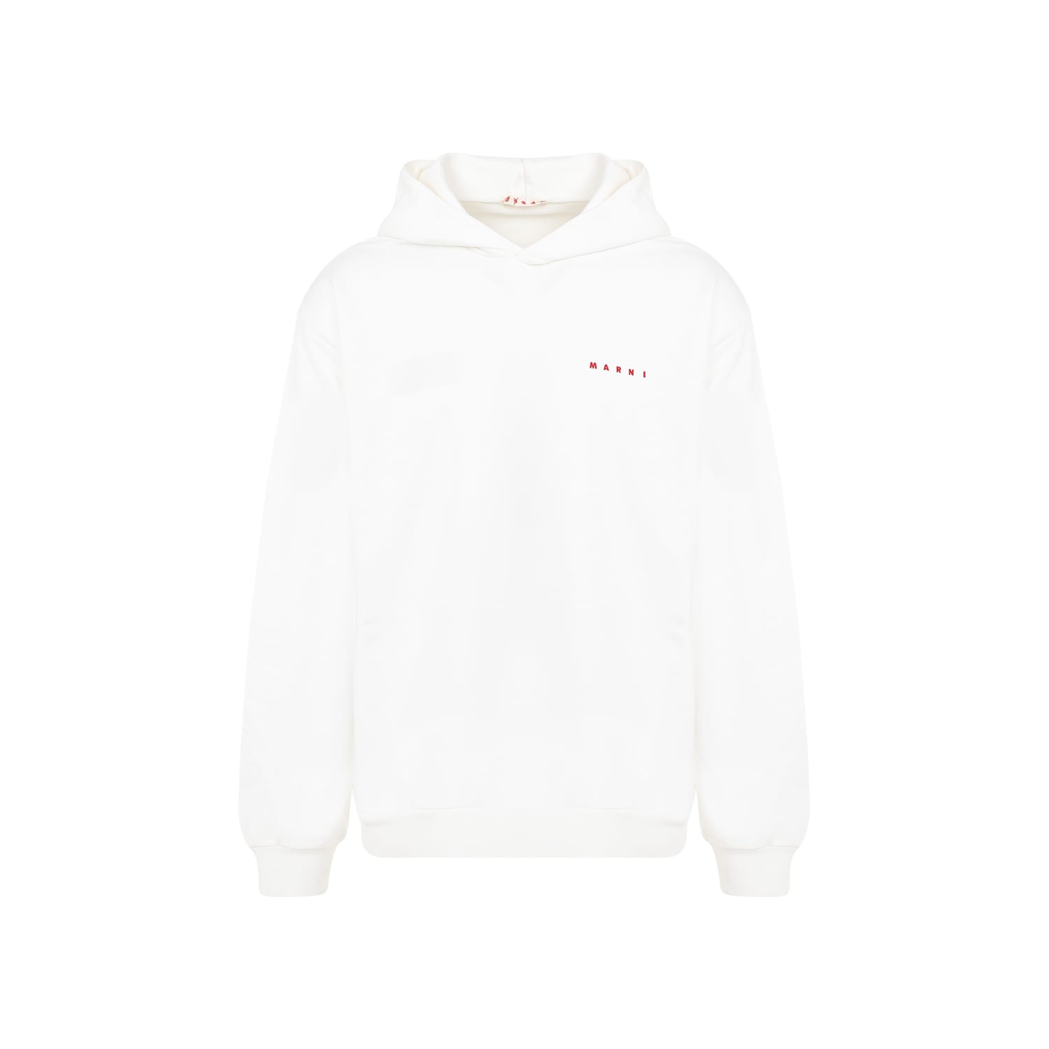 Shop Marni Cotton Hoodie In Natural White