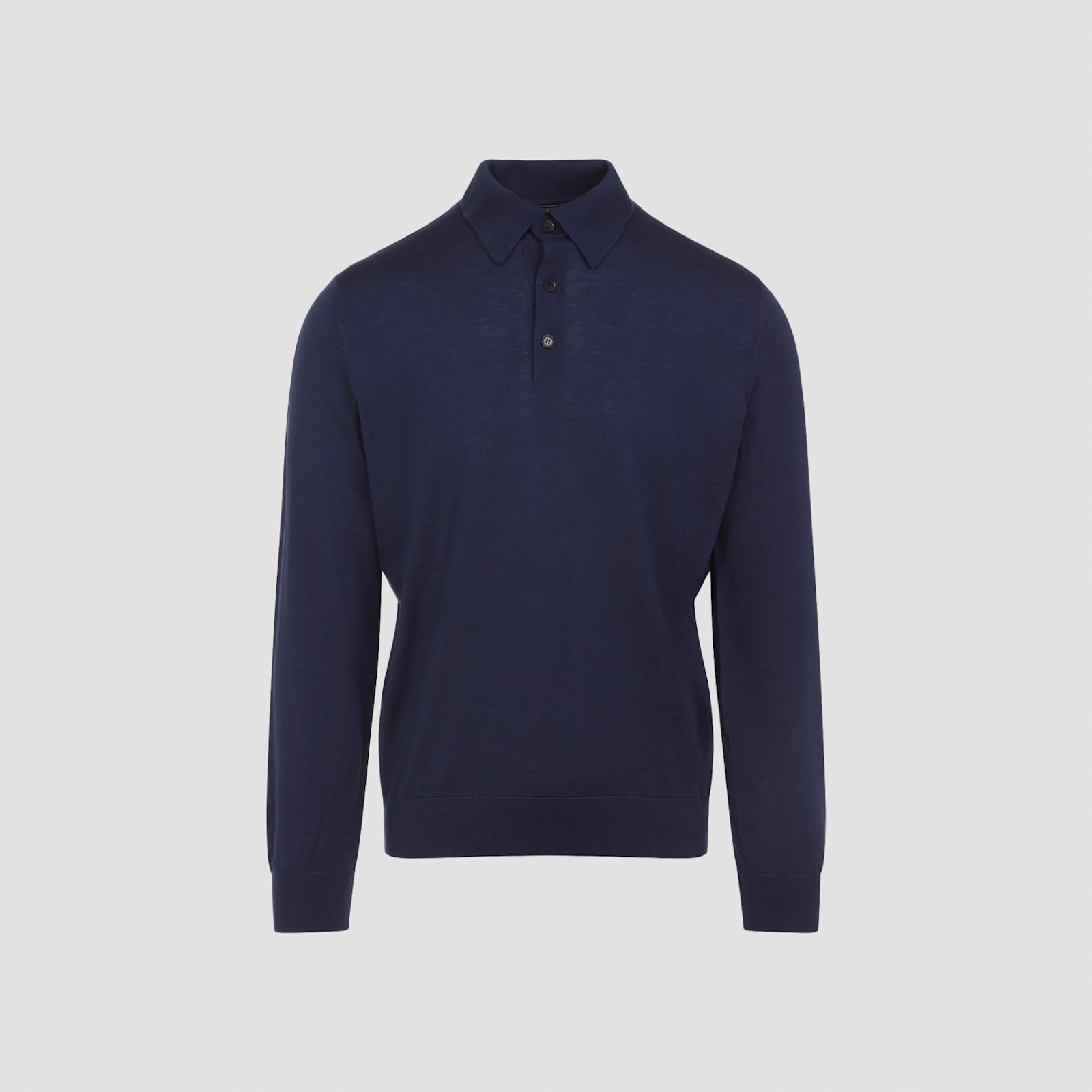 Zegna Cashseta Knit Polo With Ribbed Cuffs And Hem In Animal Print