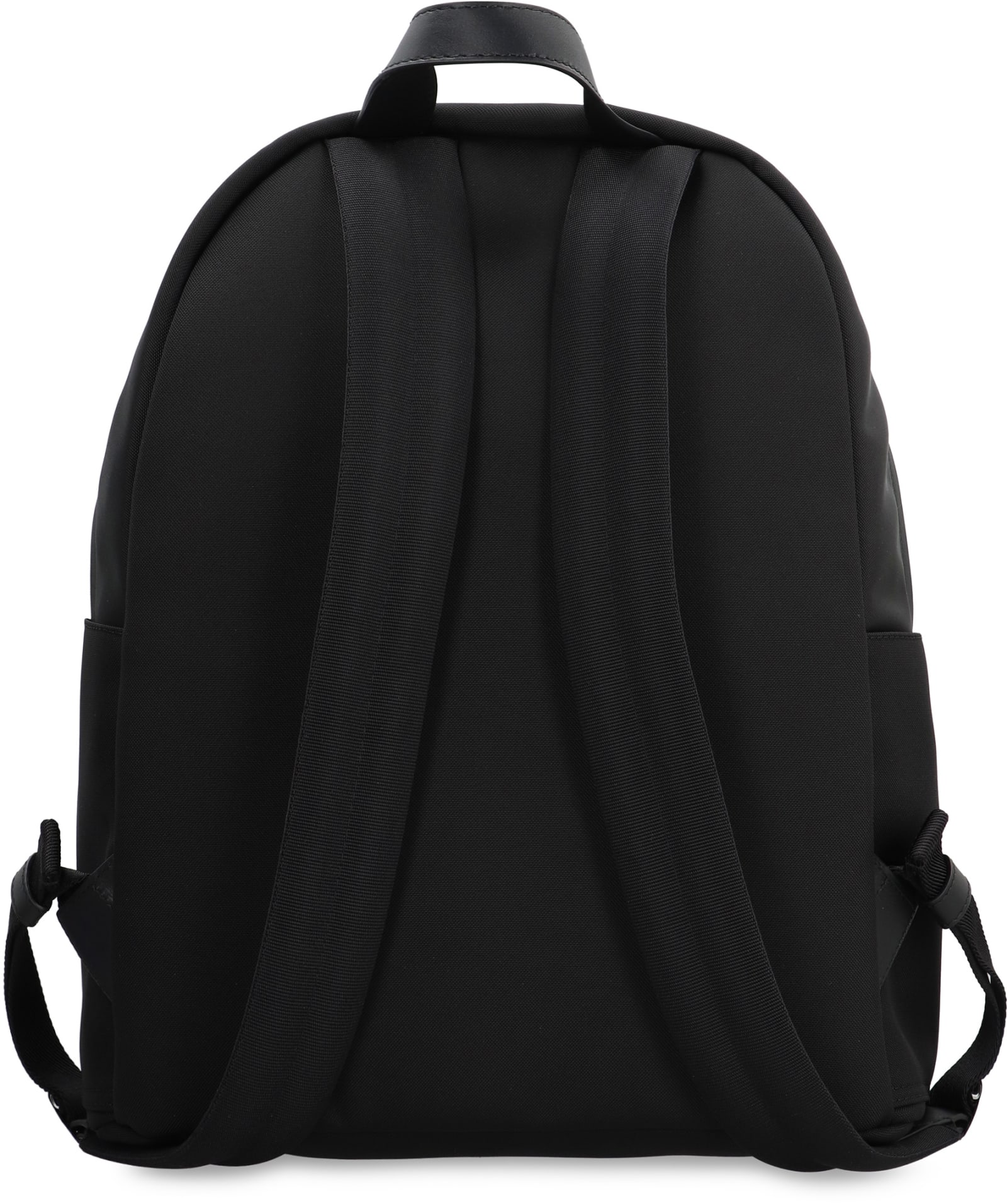 Shop Moncler New Pierrick Leather Details Nylon Backpack In Black