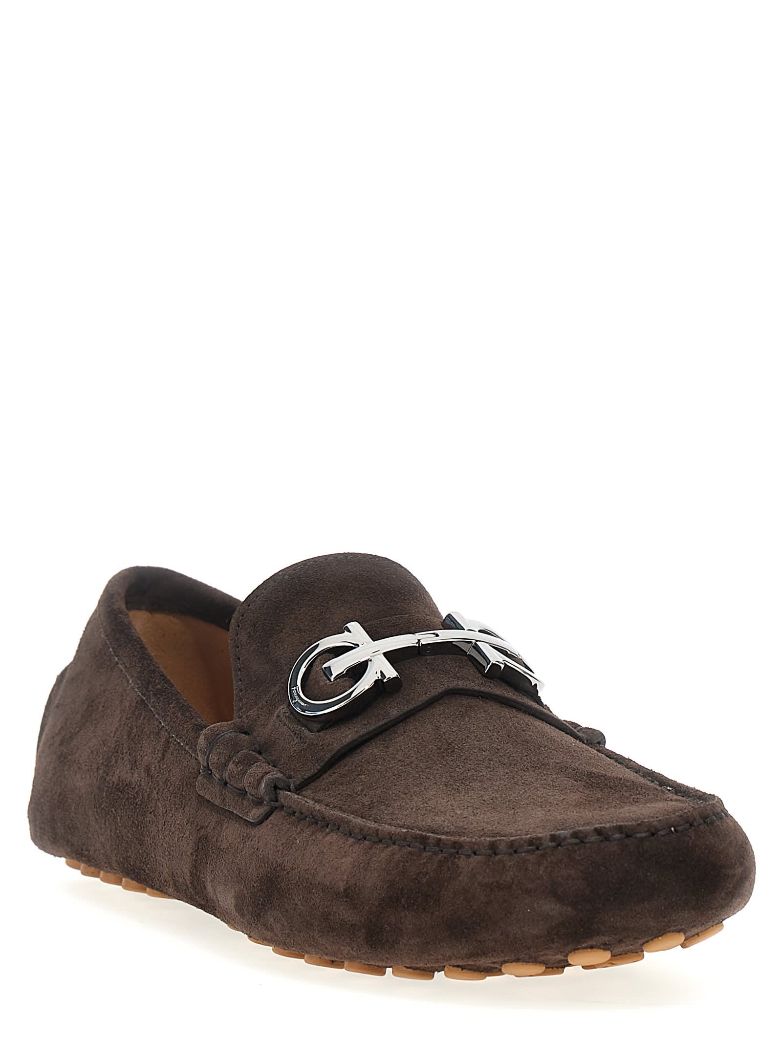 Shop Ferragamo Grazioso Loafers In Brown