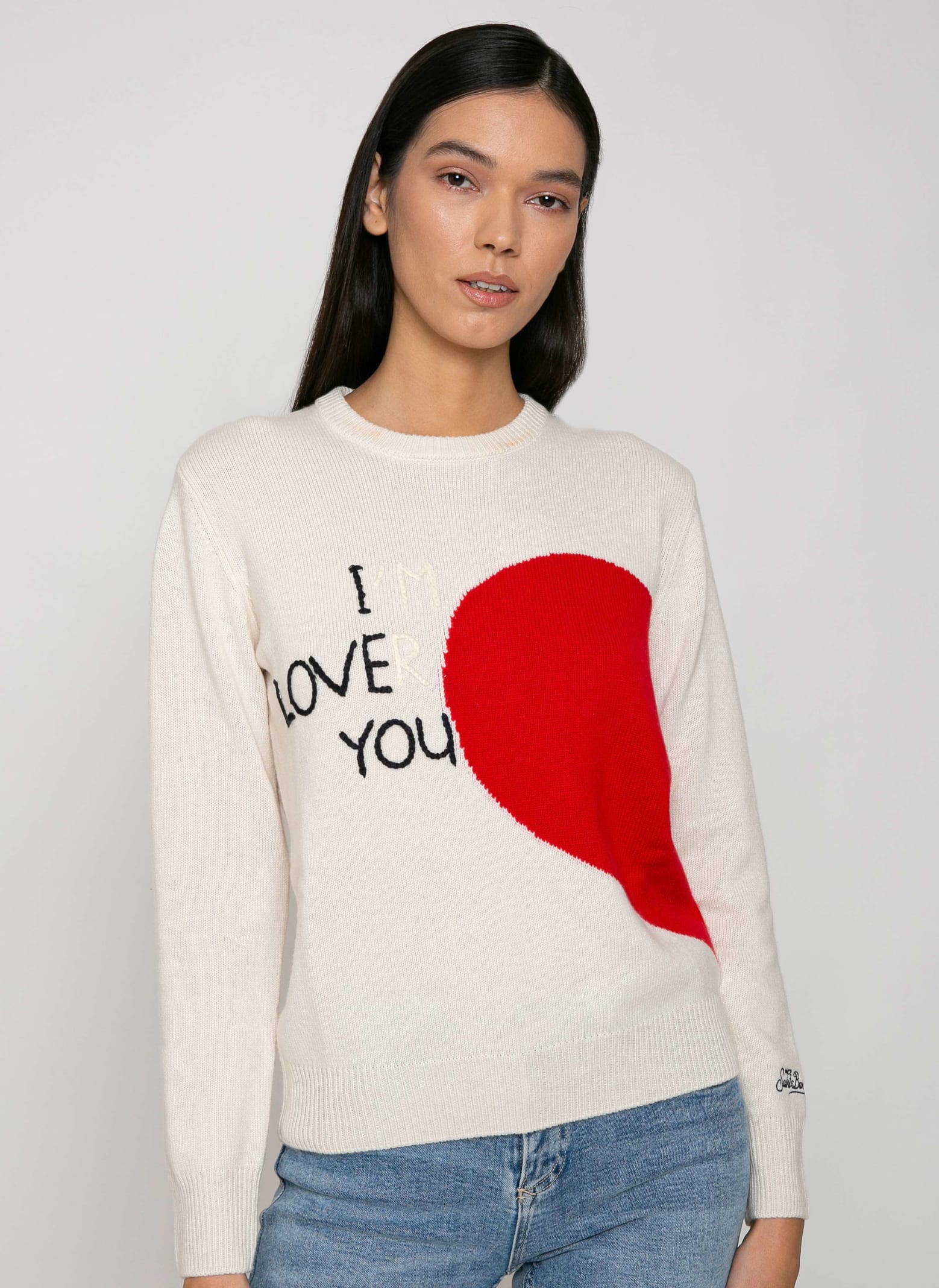 MC2 Saint Barth Woman Sweater With I(m) Love(r) You Embroidery