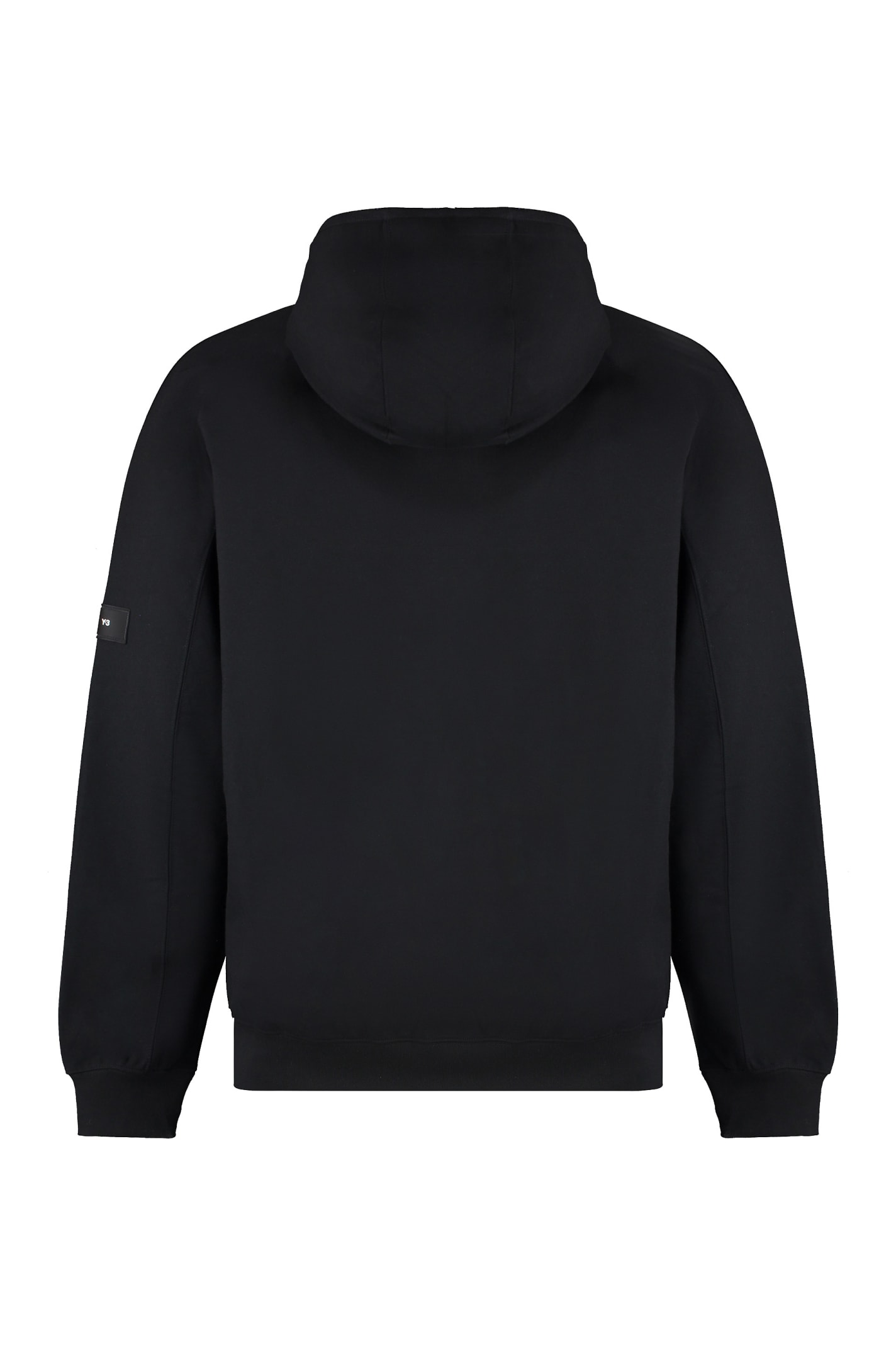 Shop Y-3 Terry Cotton Full Zip Hoodie In Black