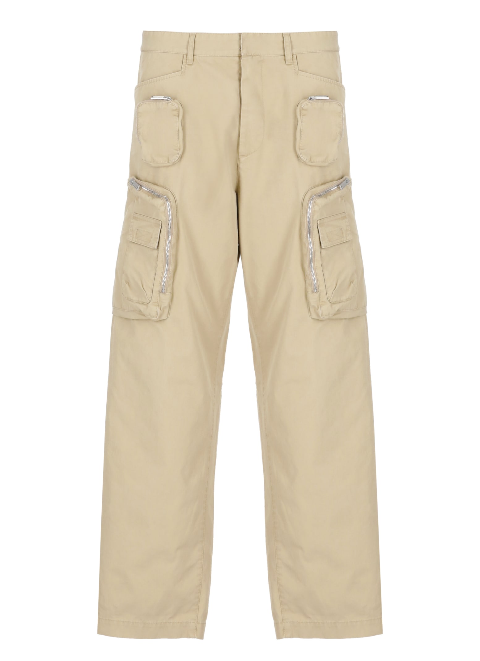 Shop Dsquared2 Cotton Cargo Pants In Beige