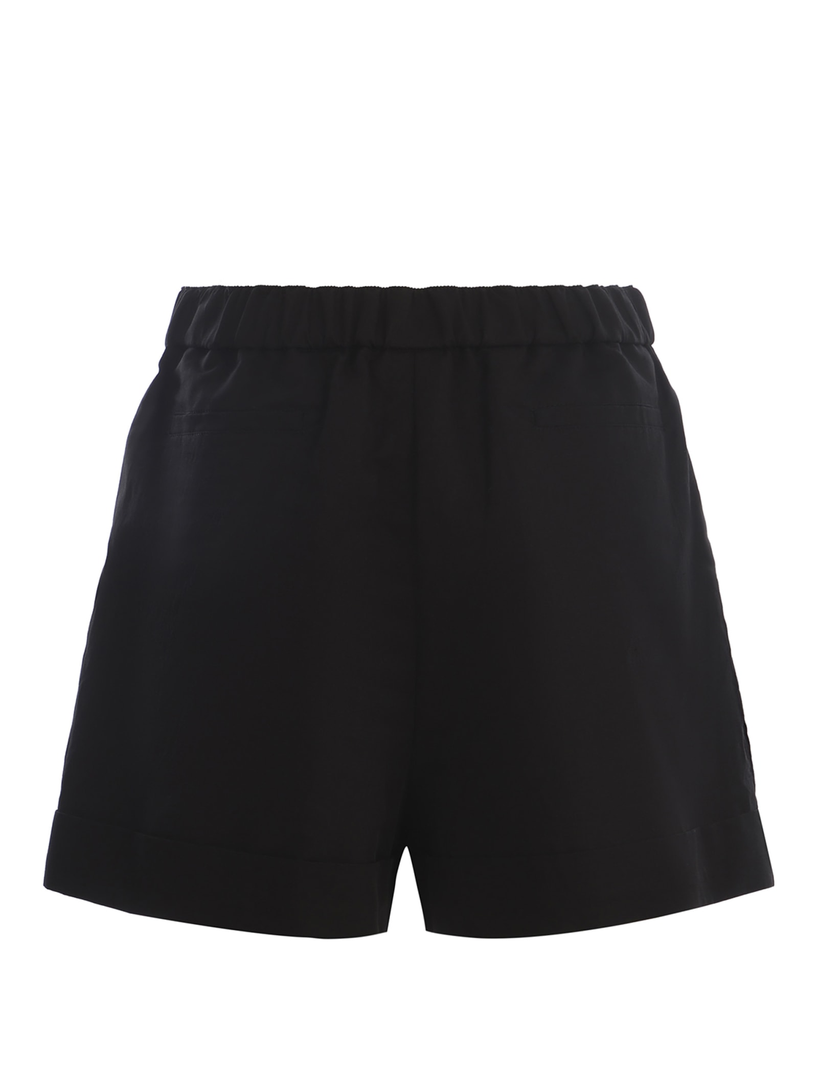 Shop Pinko Shorts  Primula Made Of Slub Linen In Black