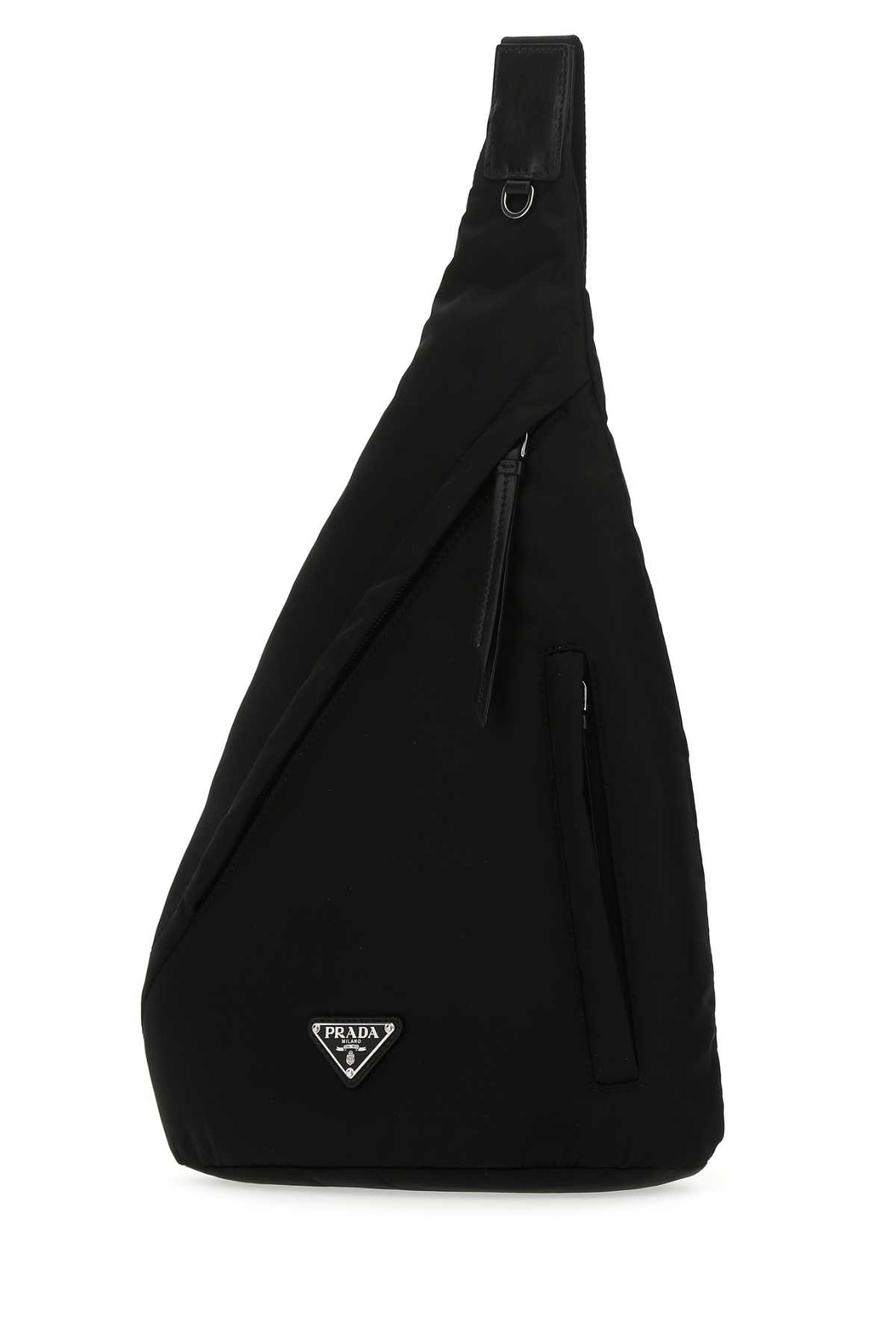 Prada Re-nylon Logo-plaque Backpack In Black