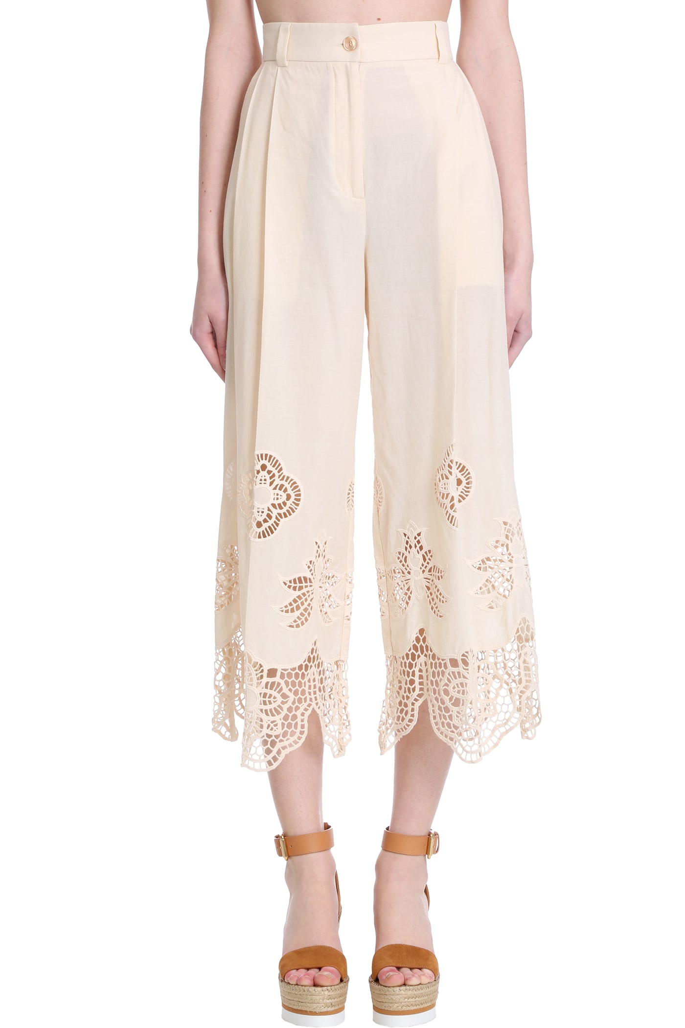SEE BY CHLOÉ PANTS IN BEIGE COTTON,S21UPA11025293