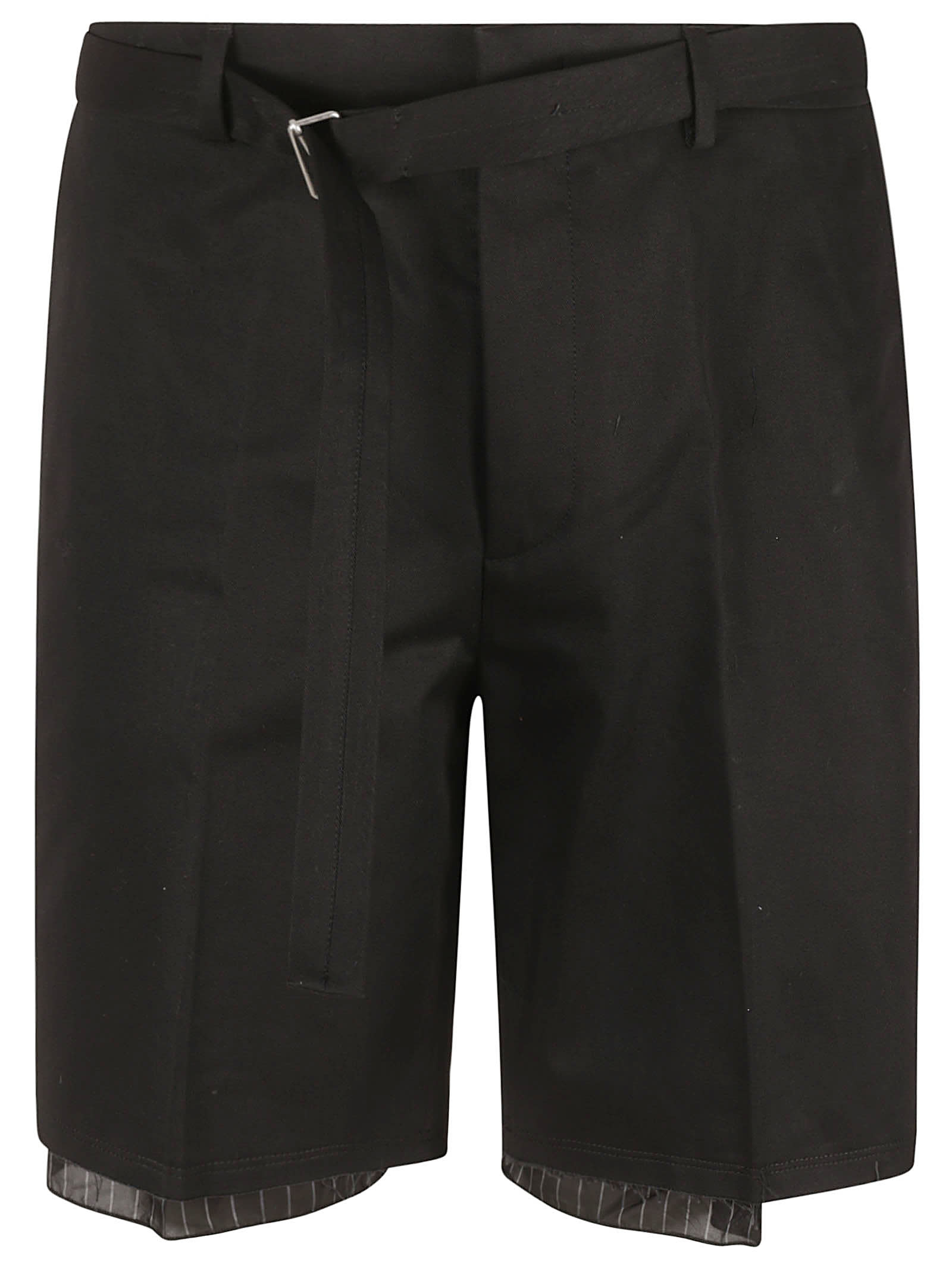 Shop Lanvin Raw Edges Tailored Shorts In Black