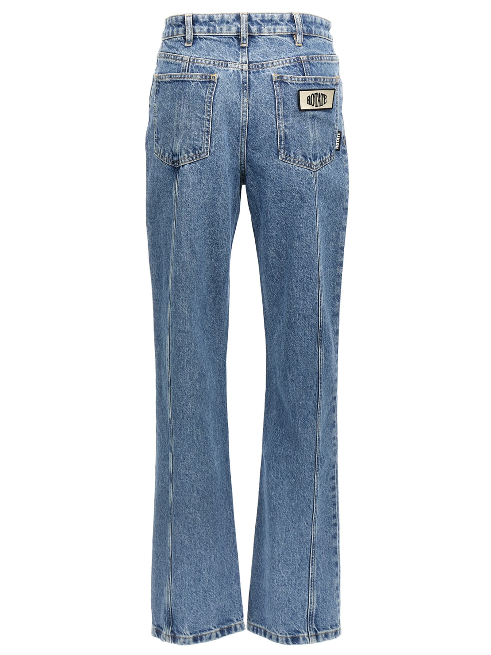 Rotate Birger Christensen Rotate Sunday Womens Medium Blue Denim Regular-fit High-rise Recycled-denim Jeans In Blue