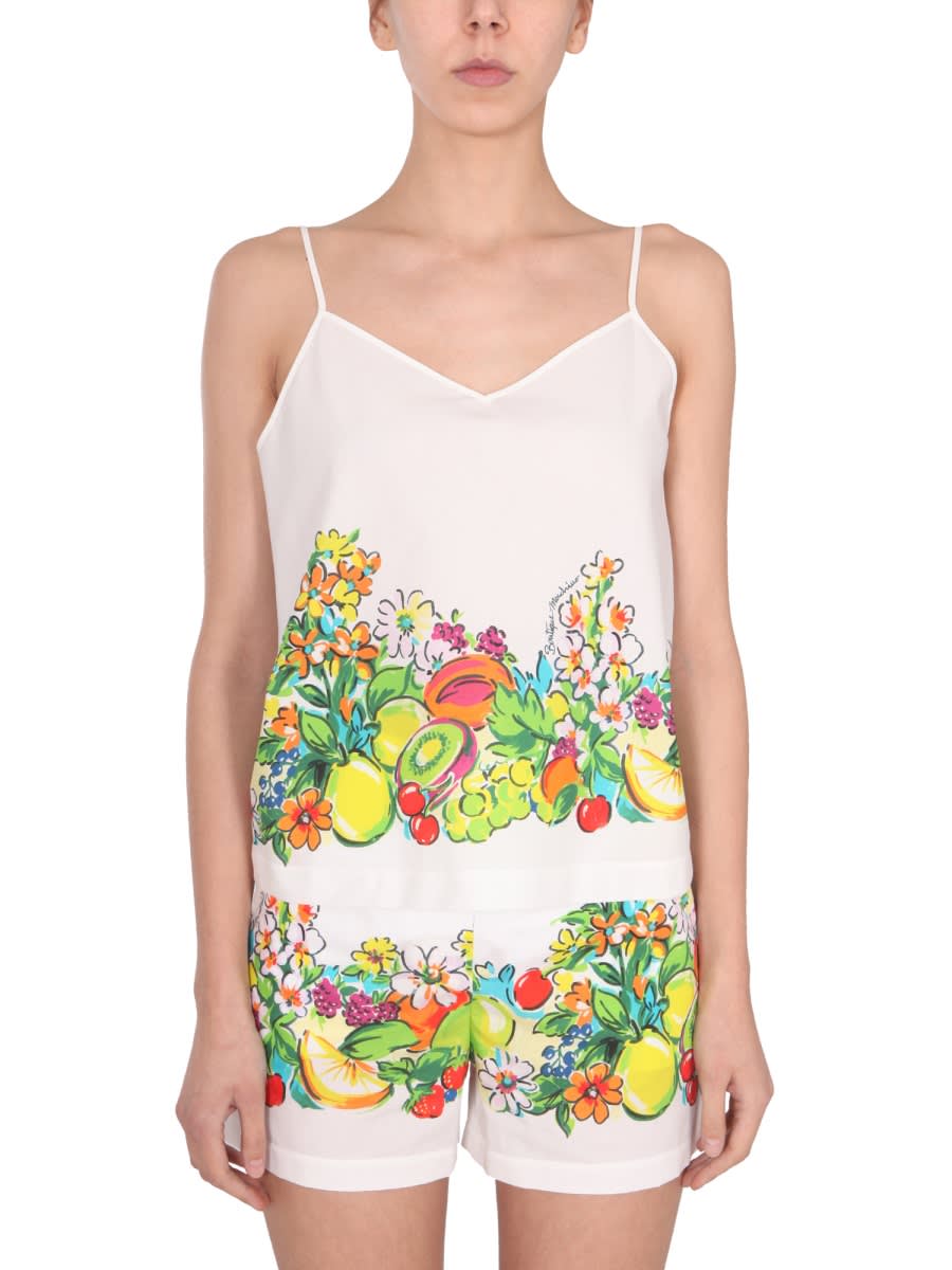 Flower And Fruit Print Top
