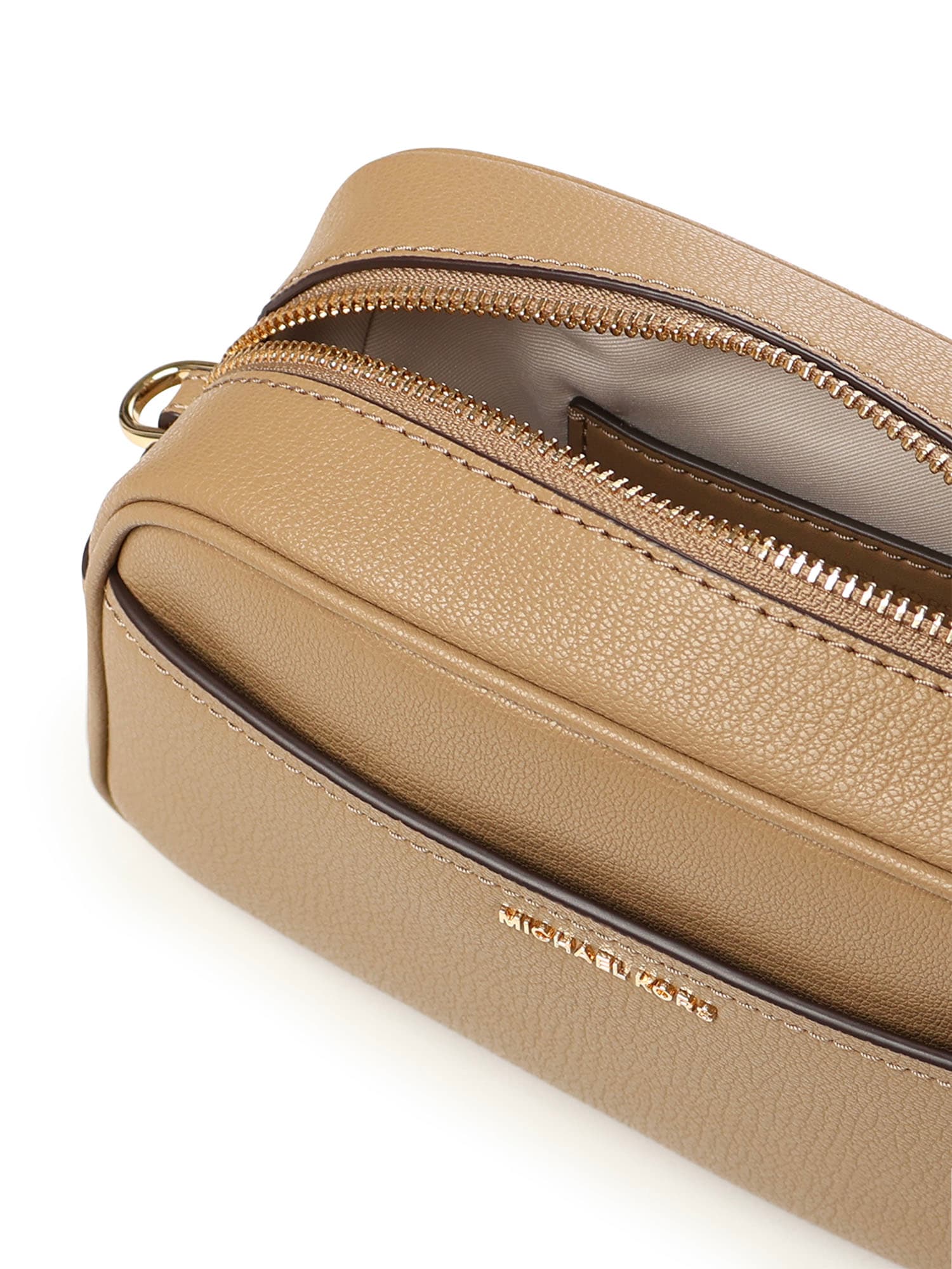 Michael Michael Kors Small Jet Set Camera Leather Cross Body Bag In Brown