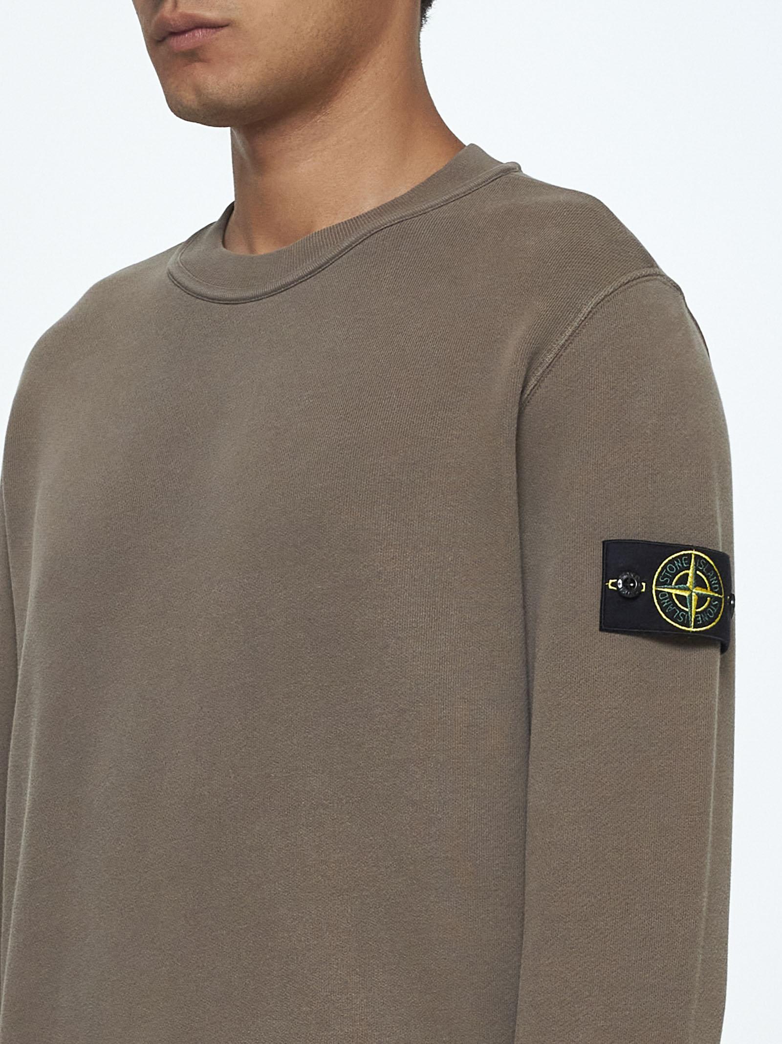 Shop Stone Island Cotton Sweatshirt