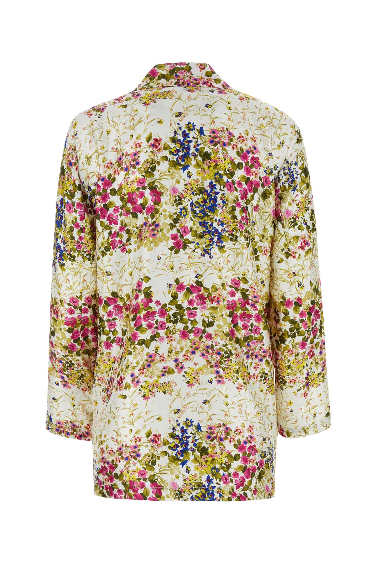 Shop Max Mara Printed Satin Campale Shirt In Biancomulti