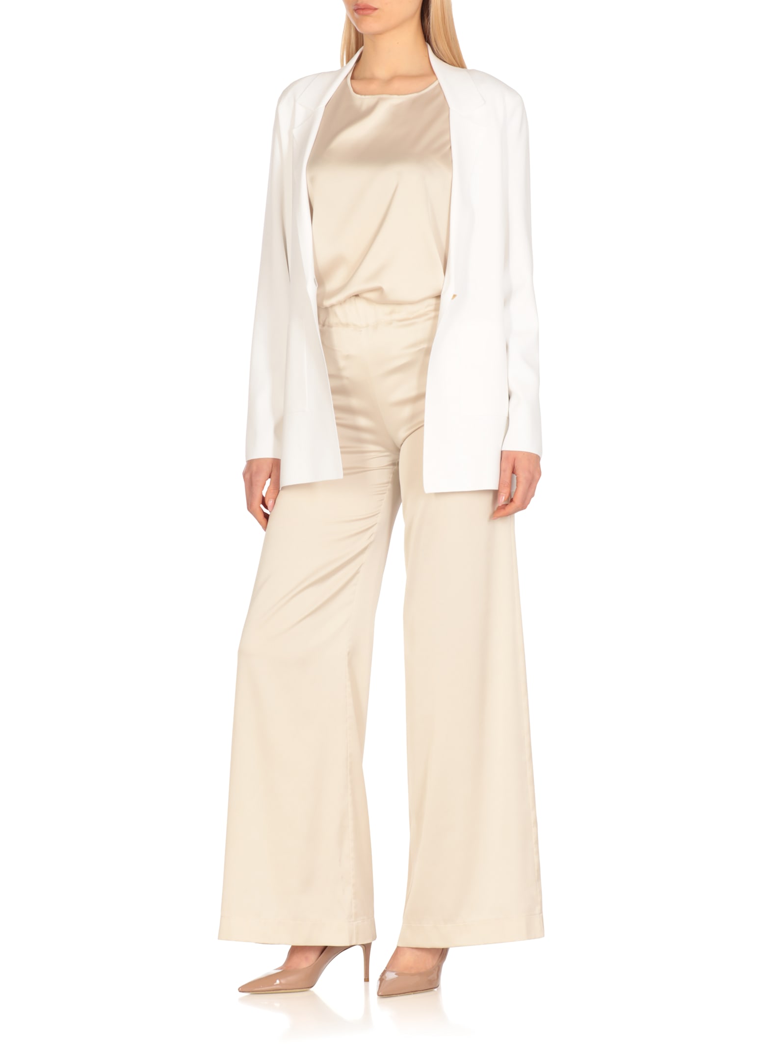 D Exterior D.exterior Single Button Blazer Jacket In White