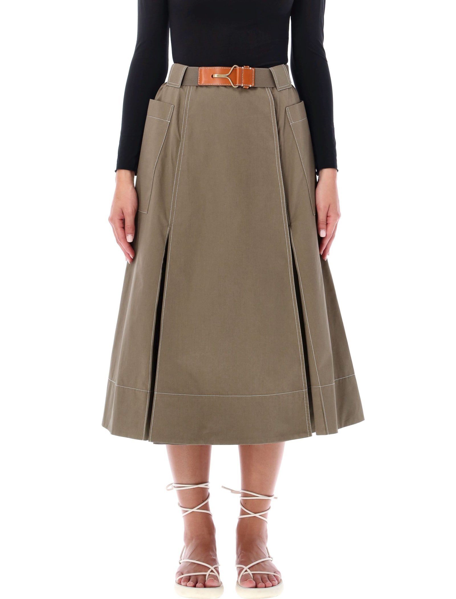 Tory Burch Poplin Belt Skirt