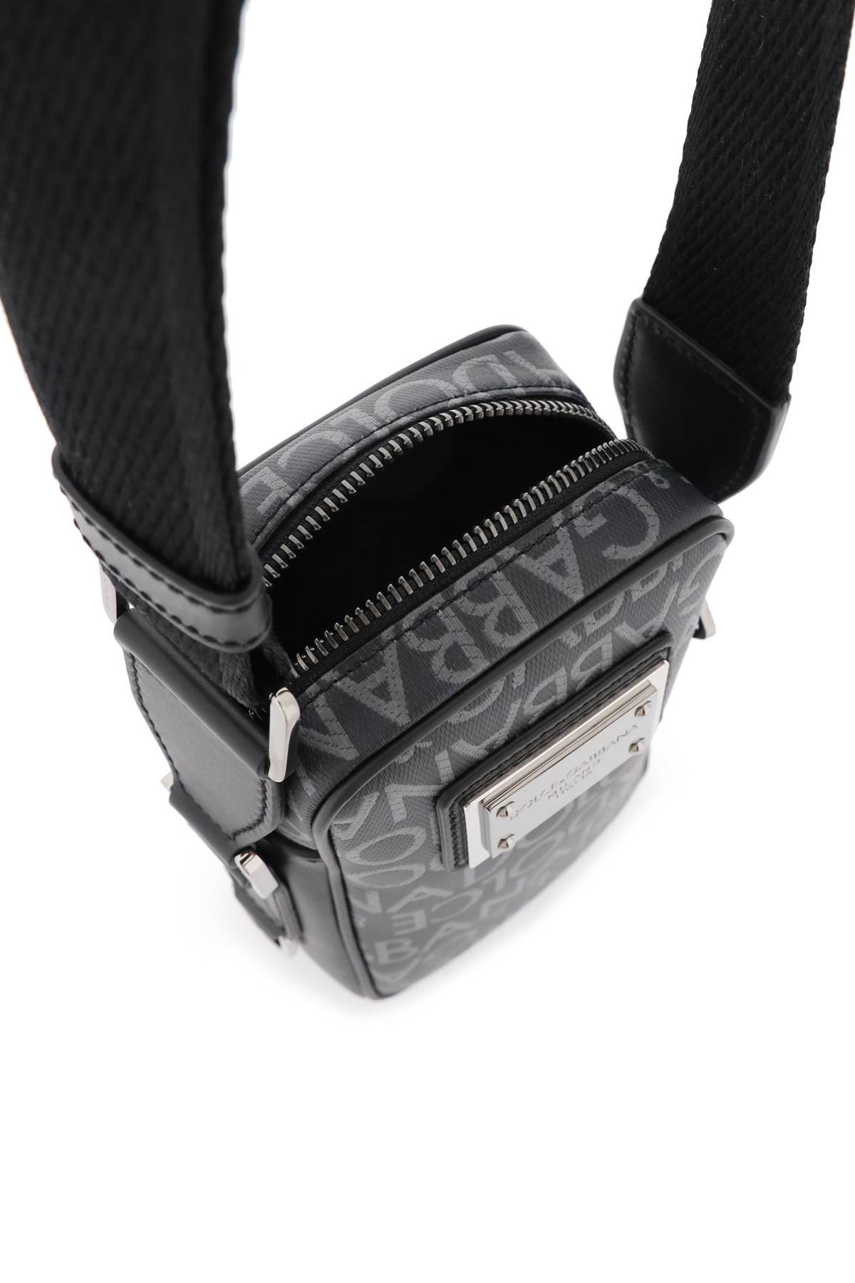 Dolce & Gabbana Canvas Shoulder Bag In Grey
