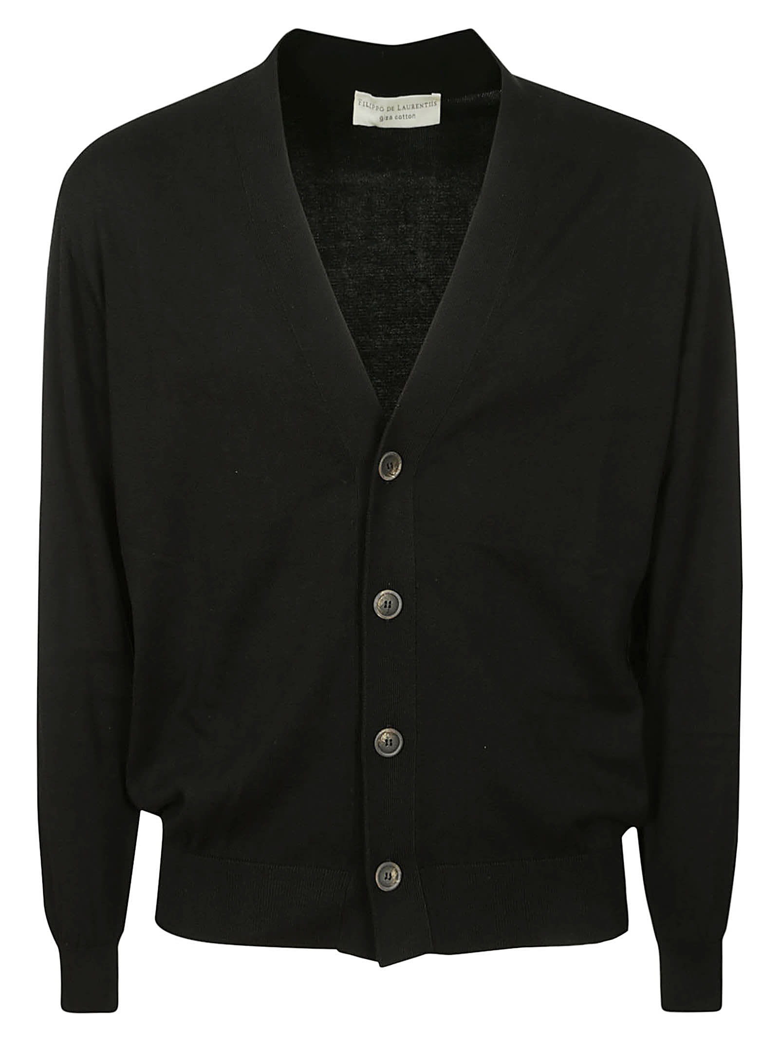 Filippo De Laurentiis Cardigan Bottoni ml Royal Merino In Black