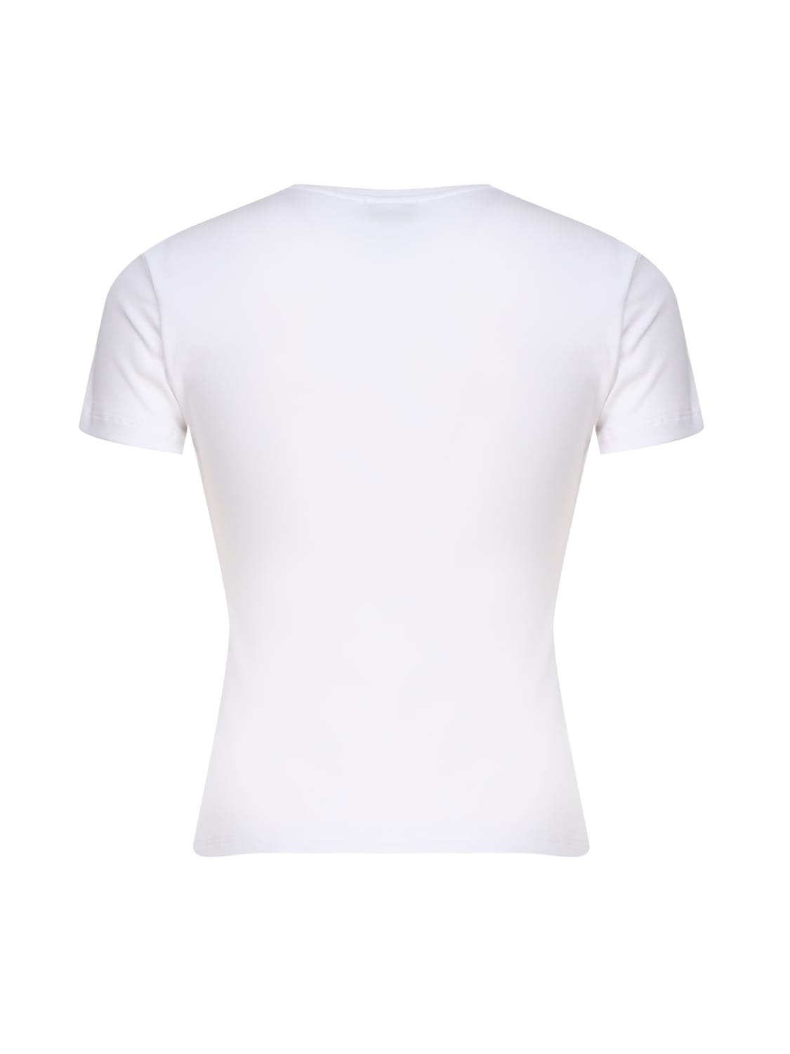 Shop Blumarine T-shirt With Studs And Rhinestone Embroidery In Bianco