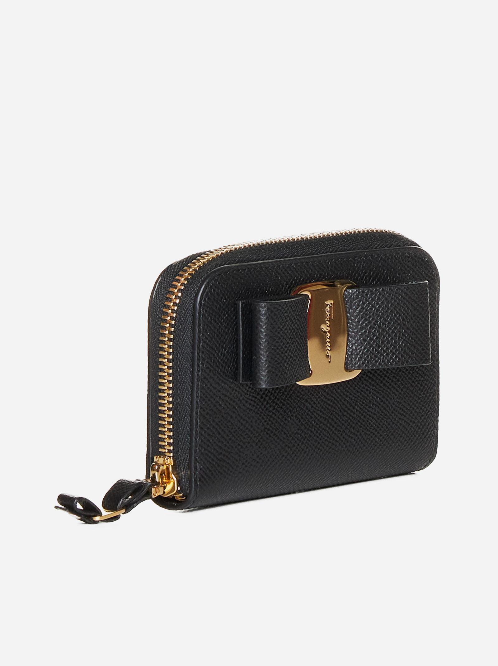 Shop Ferragamo Vara Leather Pouch In Black