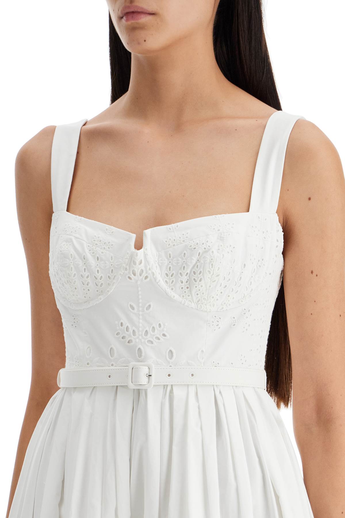 Shop Self-portrait Sangallo Lace Midi Dress In White