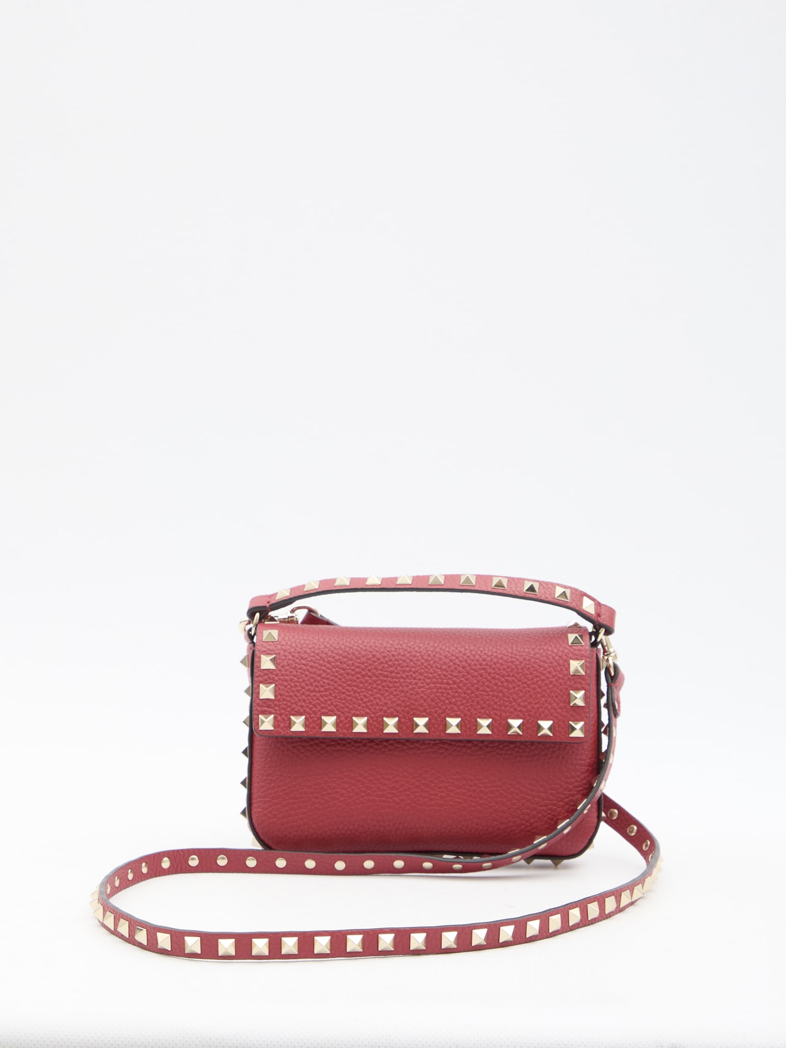 Shop Valentino Rockstud Pouch In Red