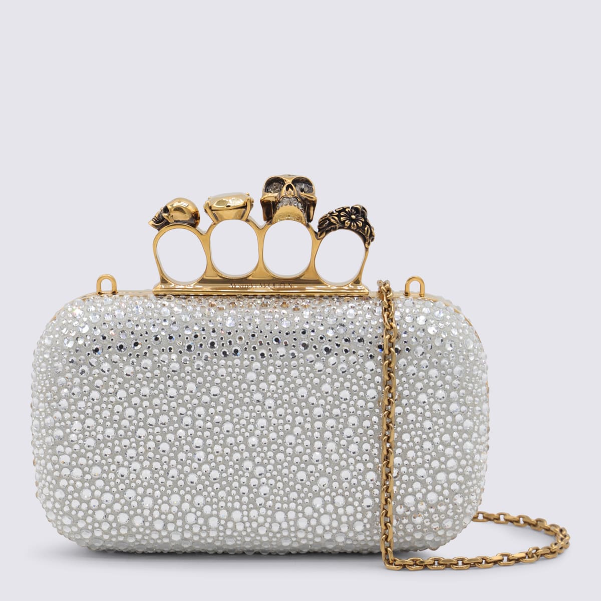 Alexander Mcqueen Silver And Gold Leather Clutches