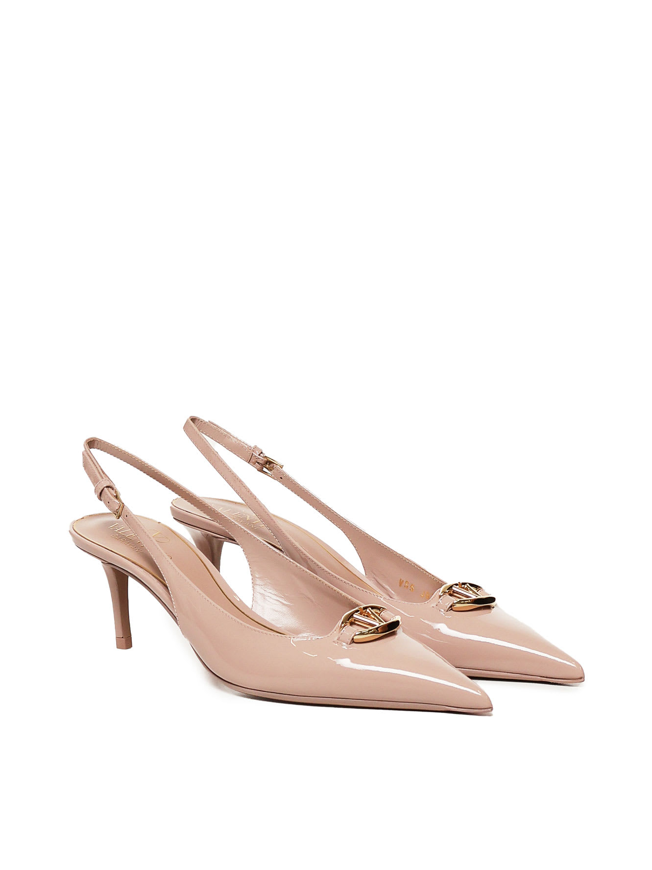 Shop Valentino Slingback Vlogo The Bold Edition In Beige Rose