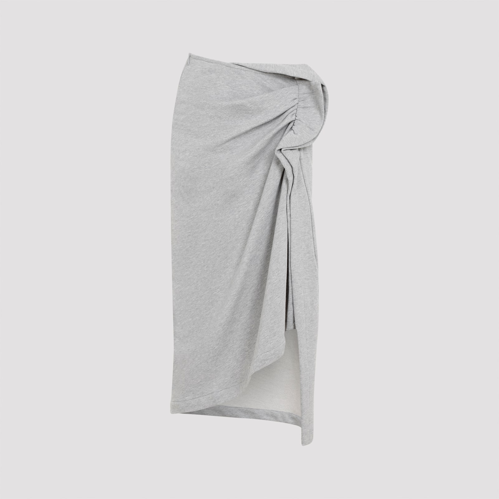 Shop Dries Van Noten Hanam Midi Skirt In Grey Melange