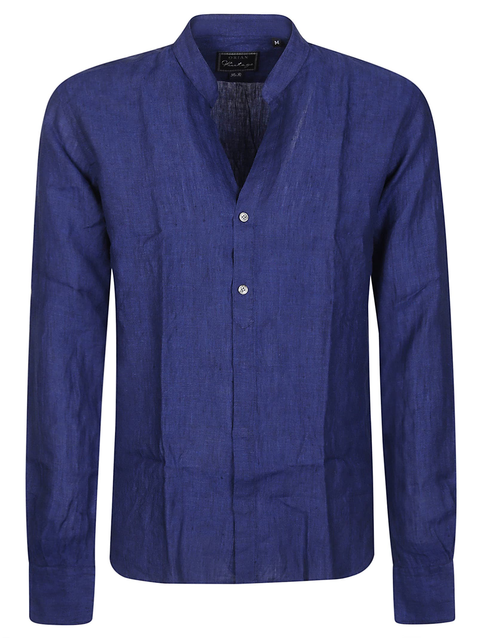 Shop Orian Long Sleeve Washed Shirt In Bluette
