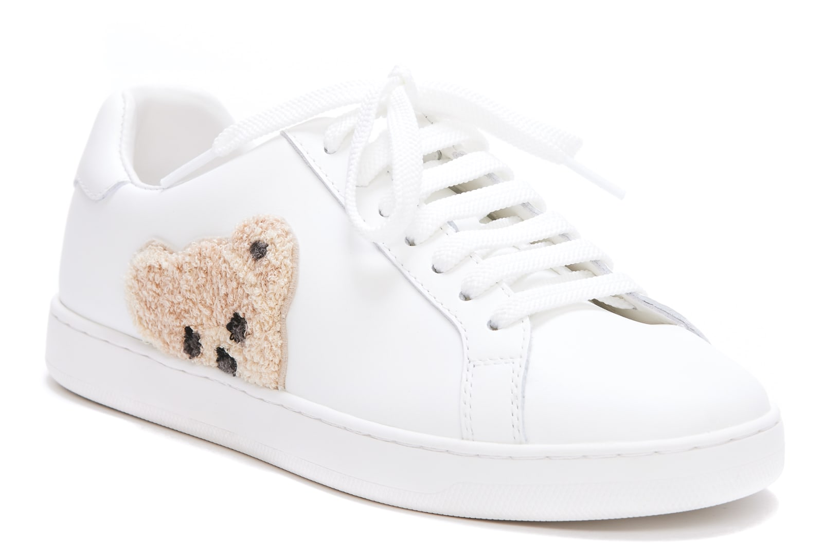 Shop Palm Angels New Teddy Bear Tennis Sneakers In White