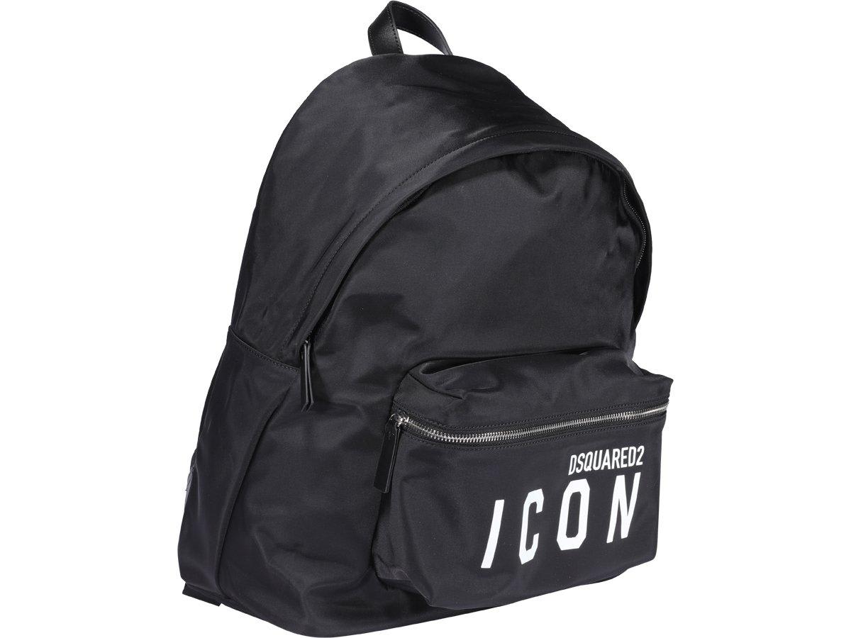 Shop Dsquared2 Icon Logo Print Backpack In Nero