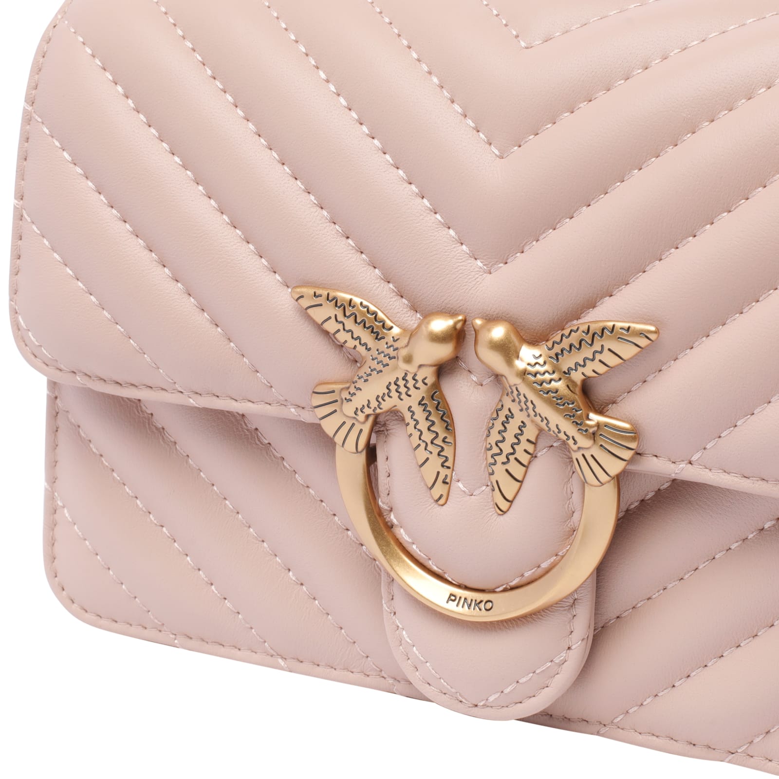 Shop Pinko Mini Love One Crossbody Bag In Pink