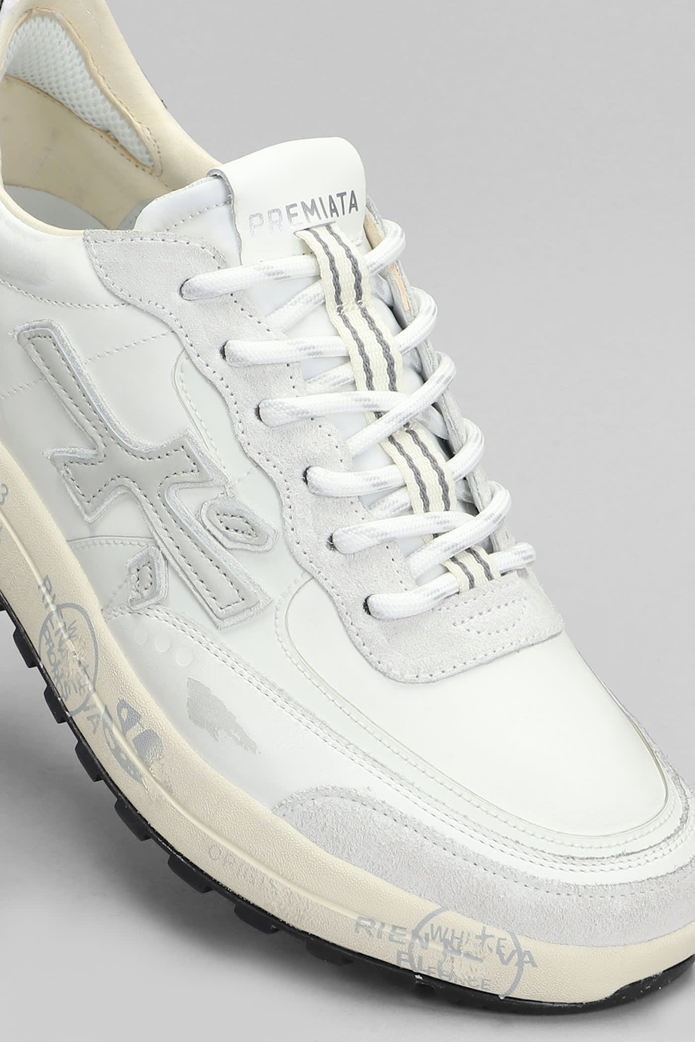 Shop Premiata Nous Sneakers In White Leather