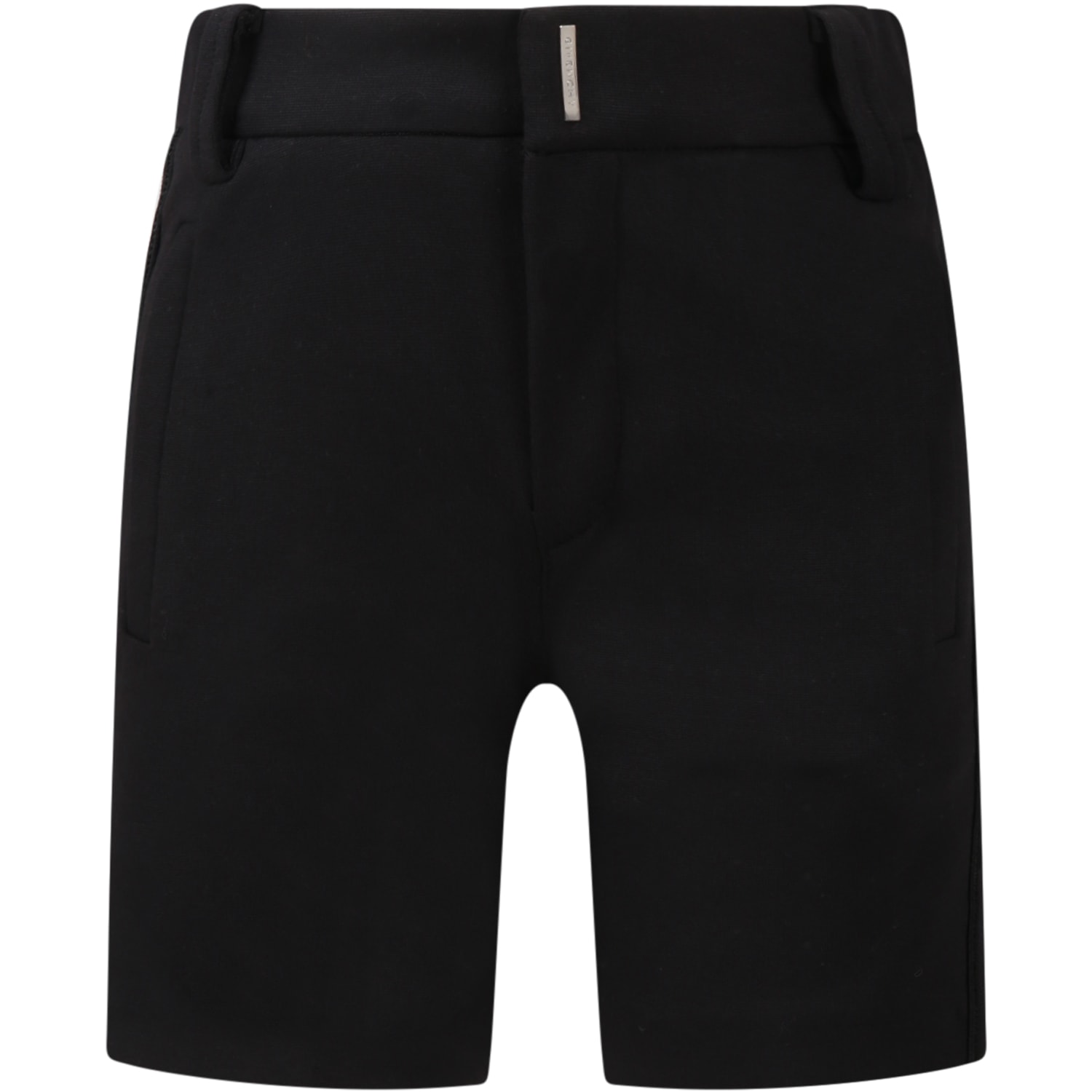 Givenchy Black Shorts For Boy With Metallic Logo