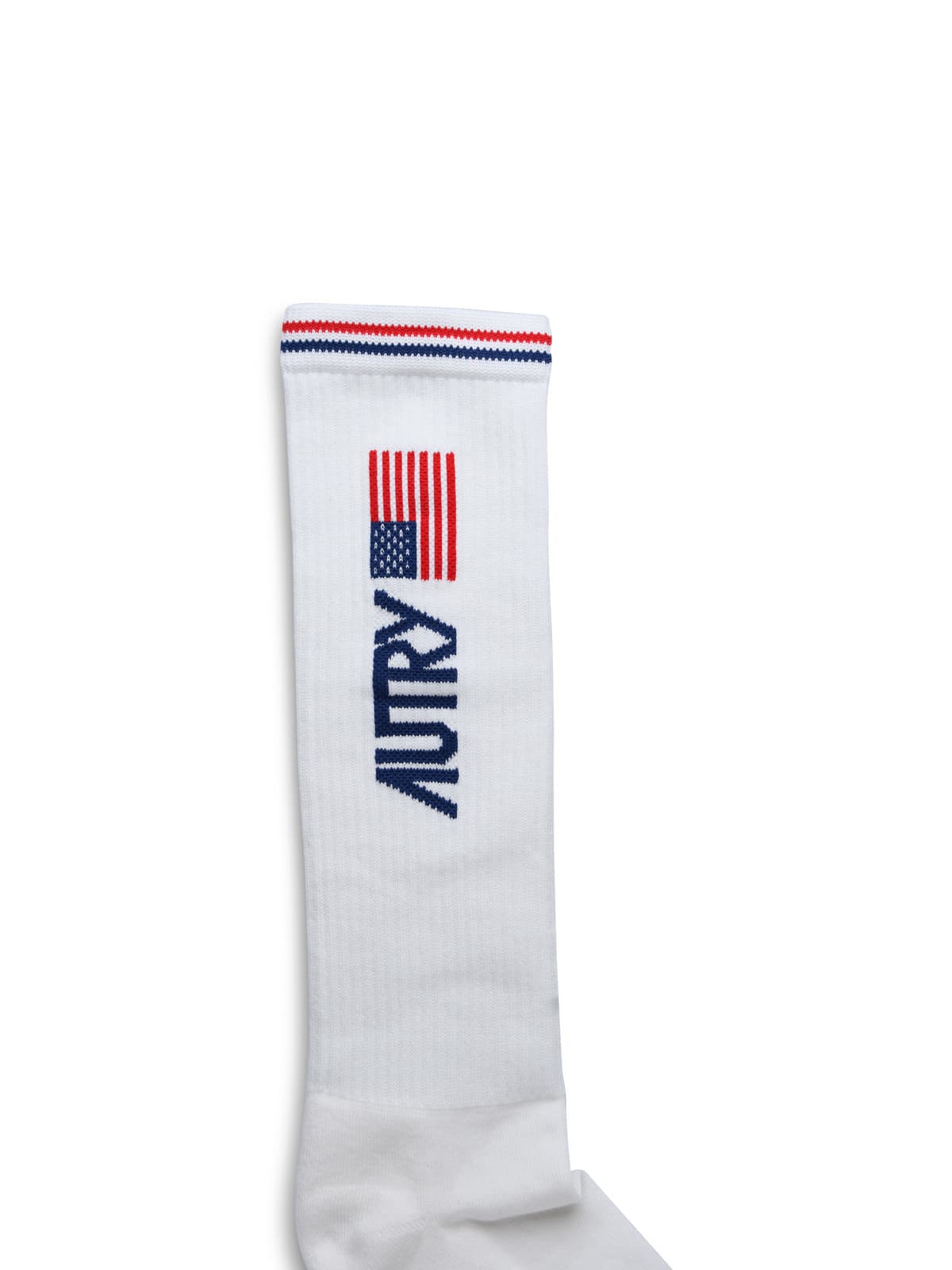 Shop Autry White Cotton Blend Socks In Bianco