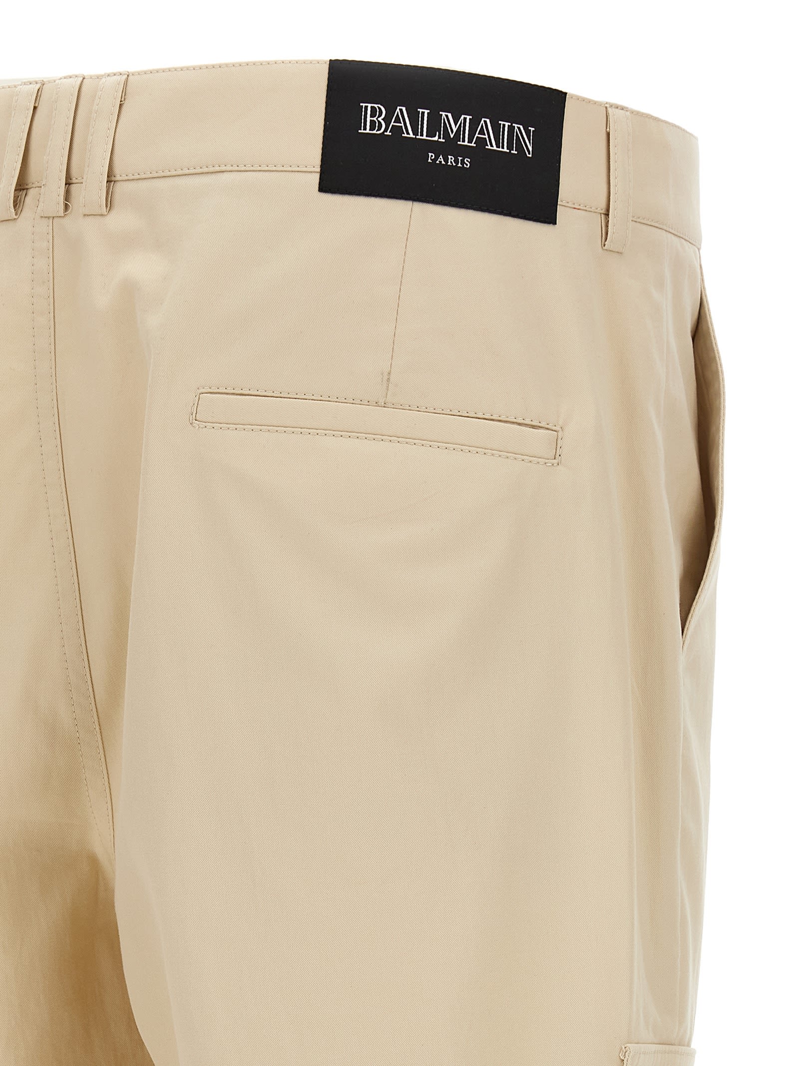 Balmain Cargo Pants Beige In Nude