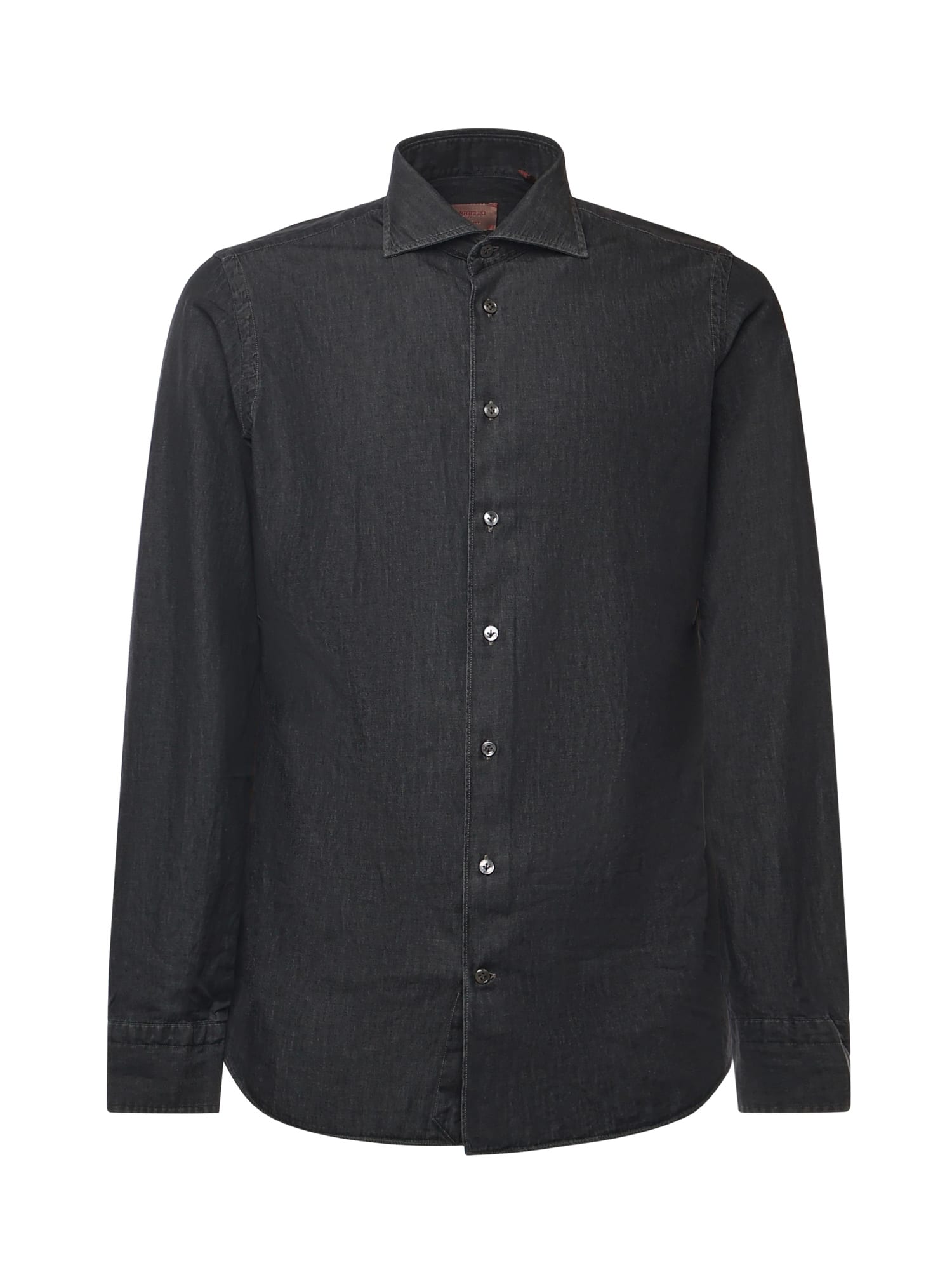 Borriello Napoli Cotton Denim Shirt In Black