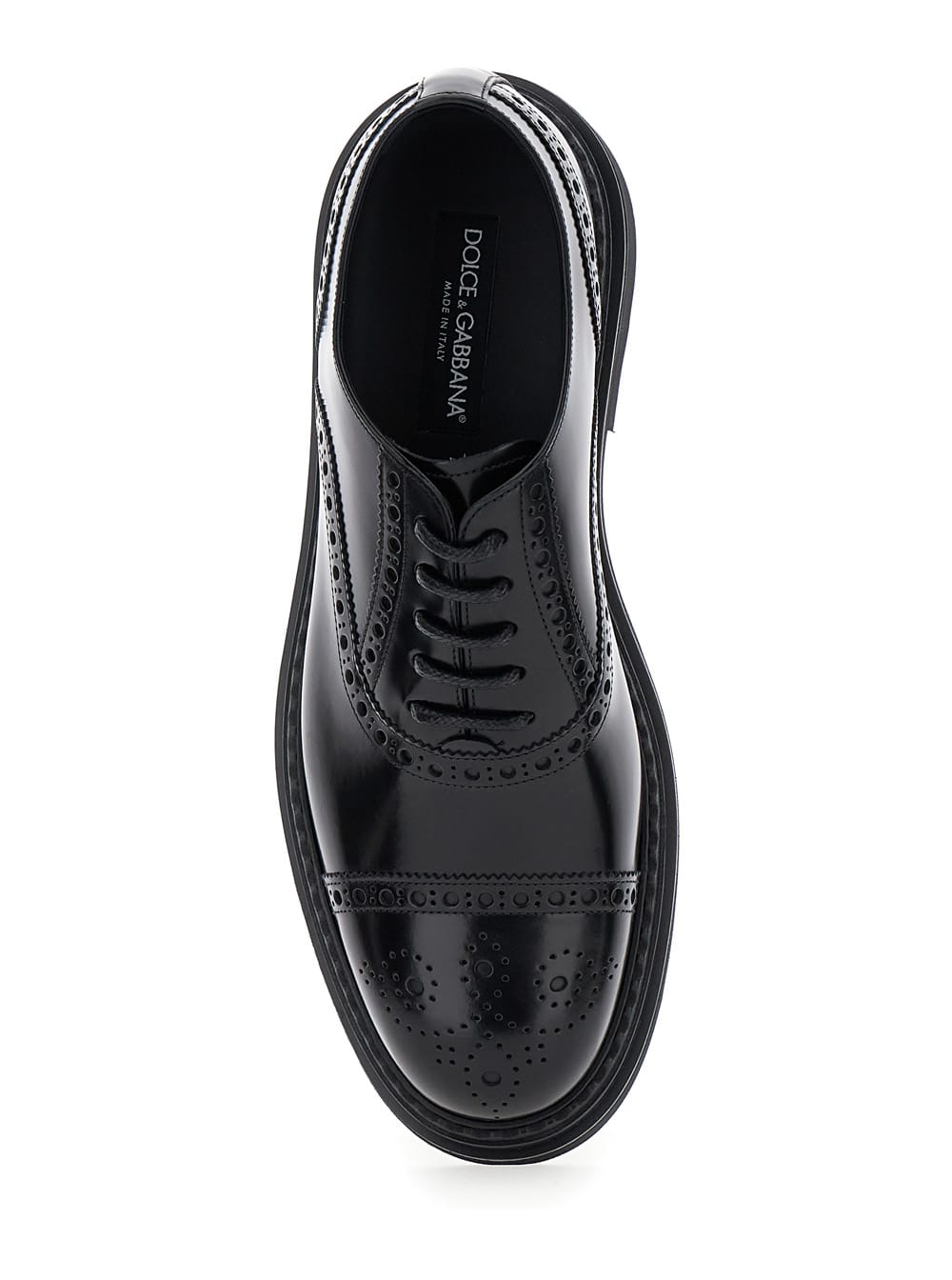 Shop Dolce & Gabbana Black Oxfords With Brogue Detailing In Leather Man