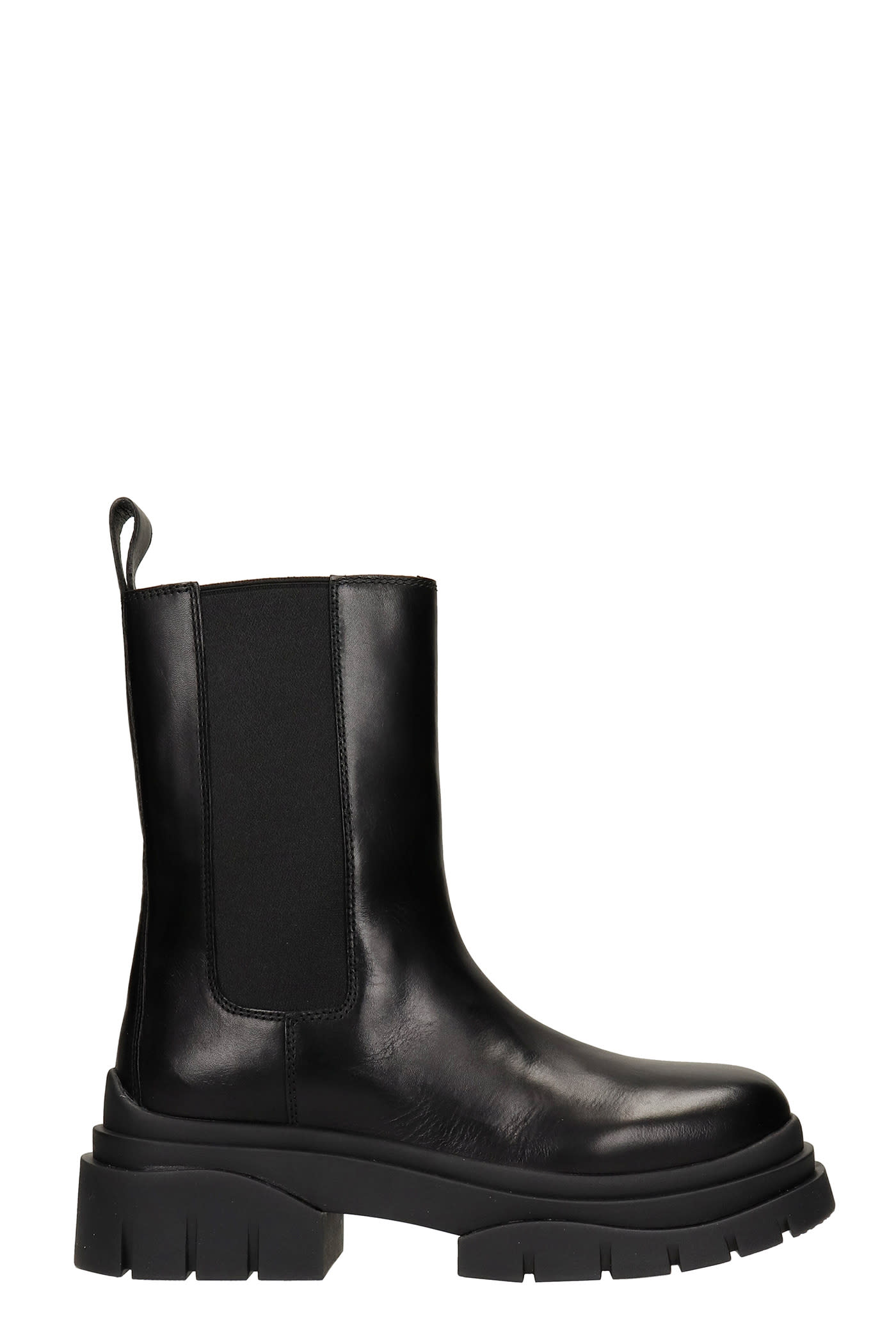 Ash Storm Combat Boots In Black Leather