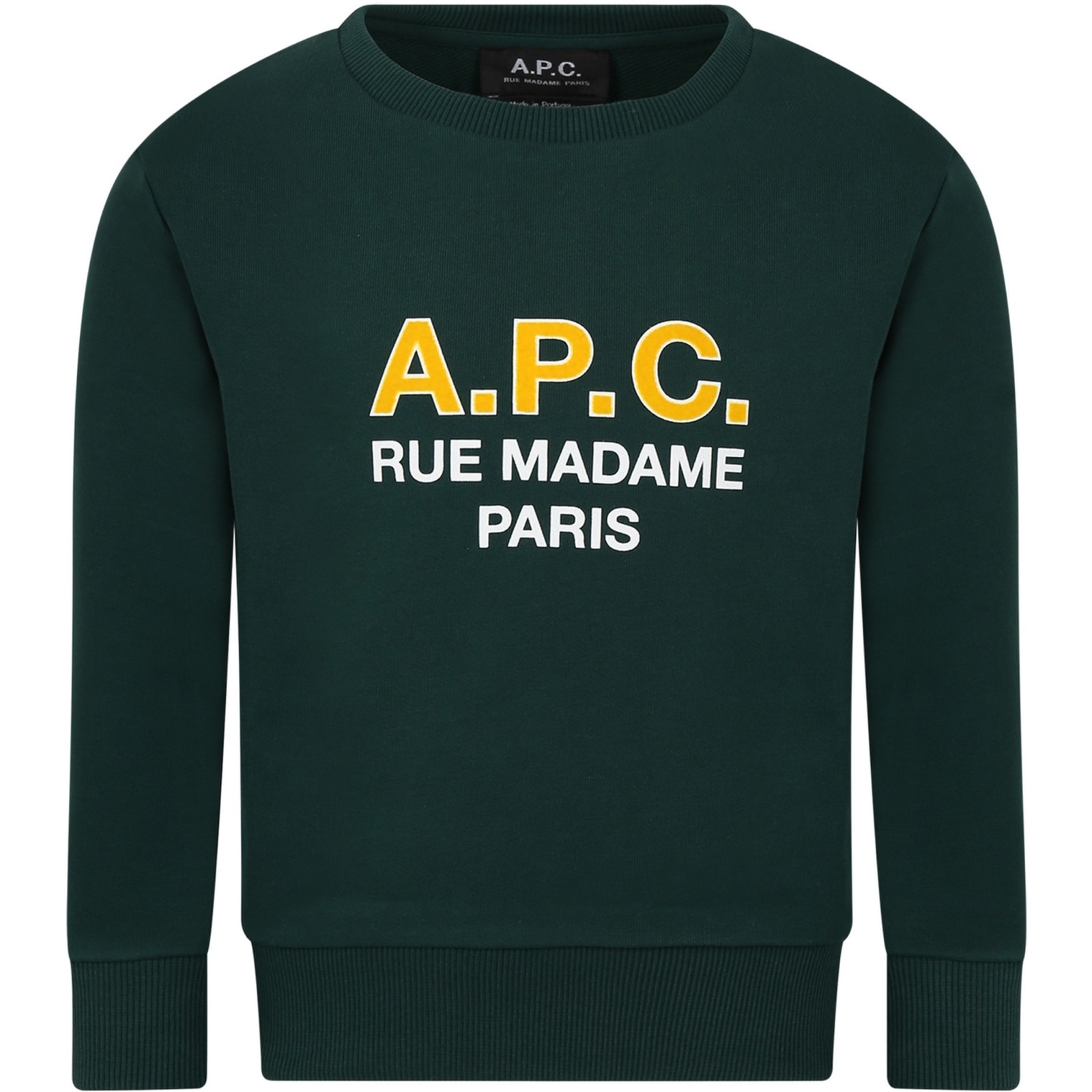 Apc Green Sweatshirt For Kids With Logo