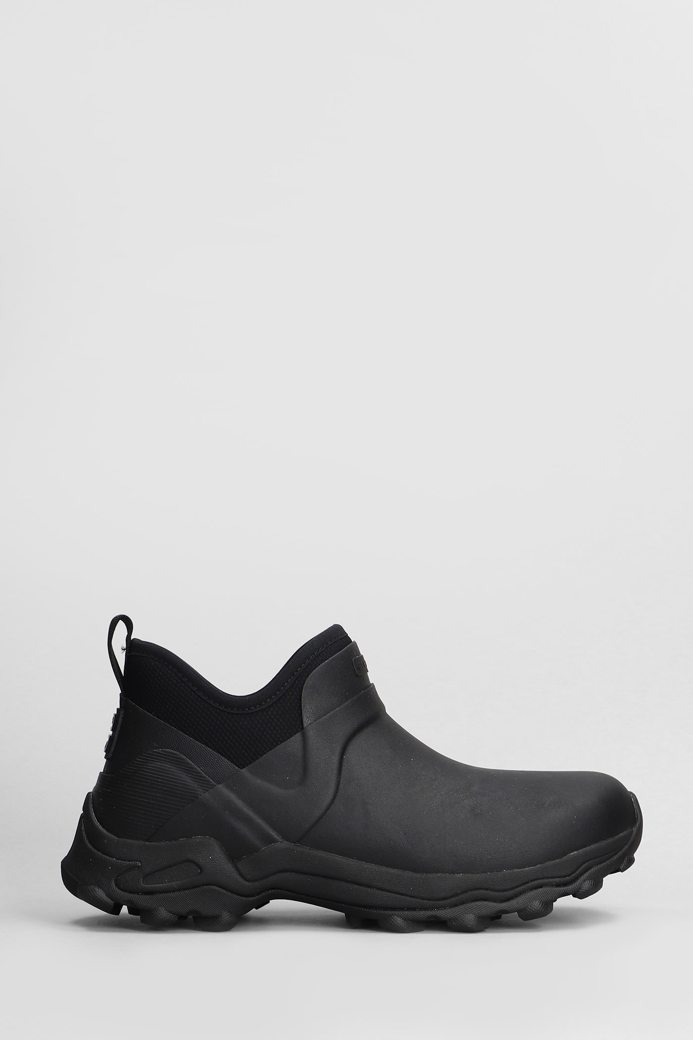 Shop Givenchy Bogs Low Chelsea Combat Boots In Black Rubber/plasic