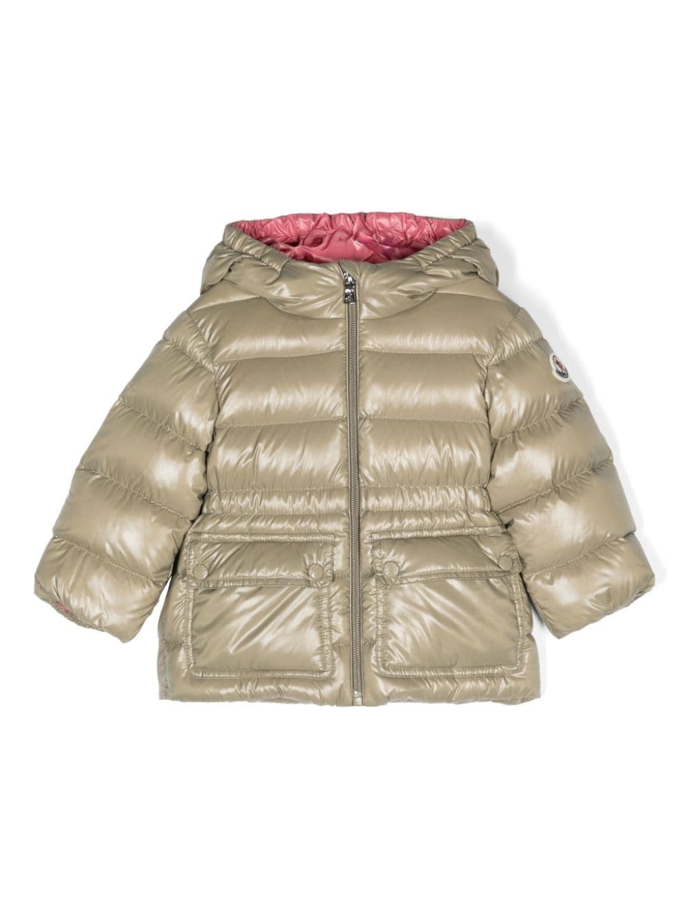 Moncler Adriel Down Jacket For Baby Girl With Logo In Green