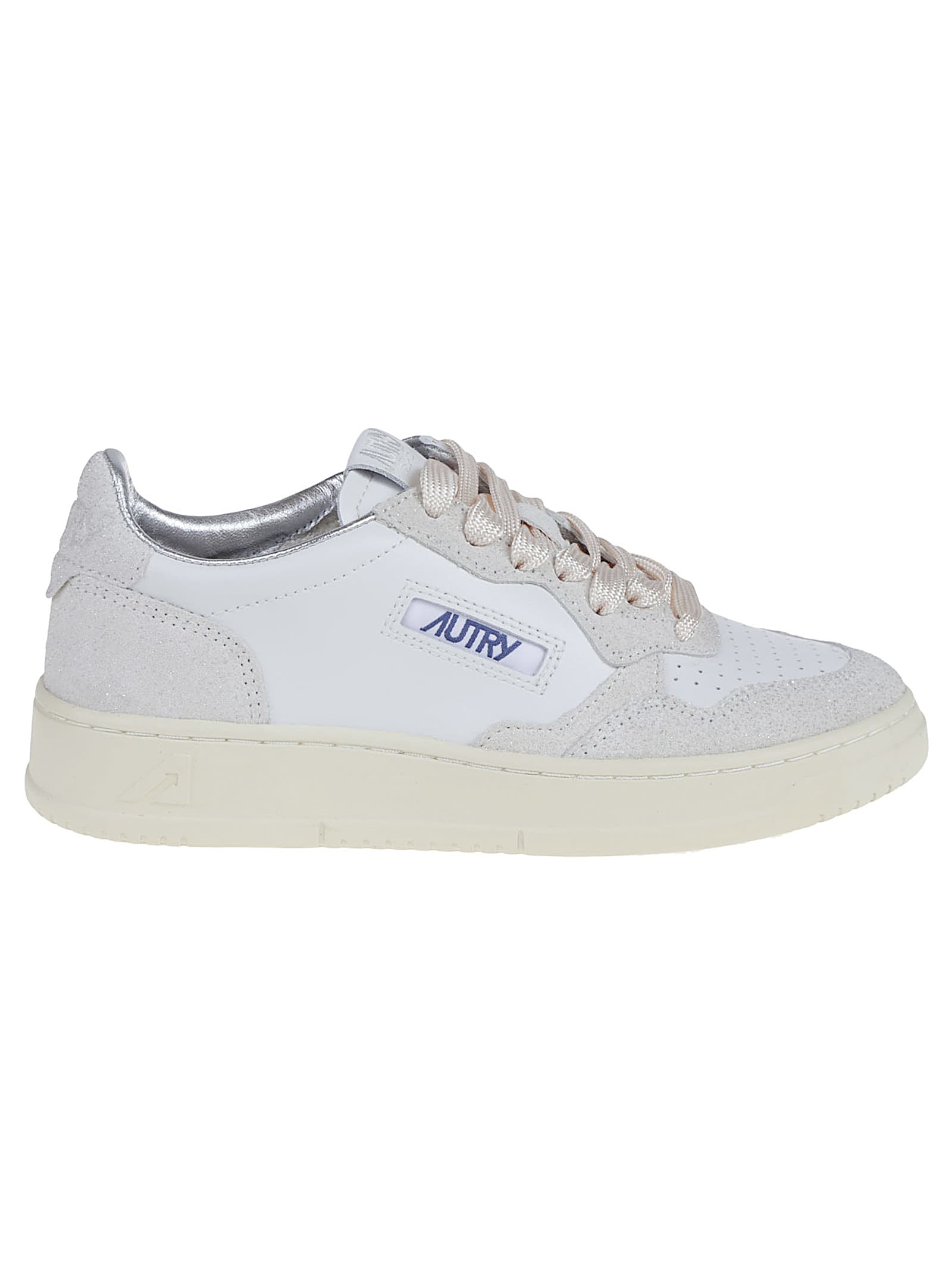 Autry Medalist Sneakers In Leather With Suede Inserts In White