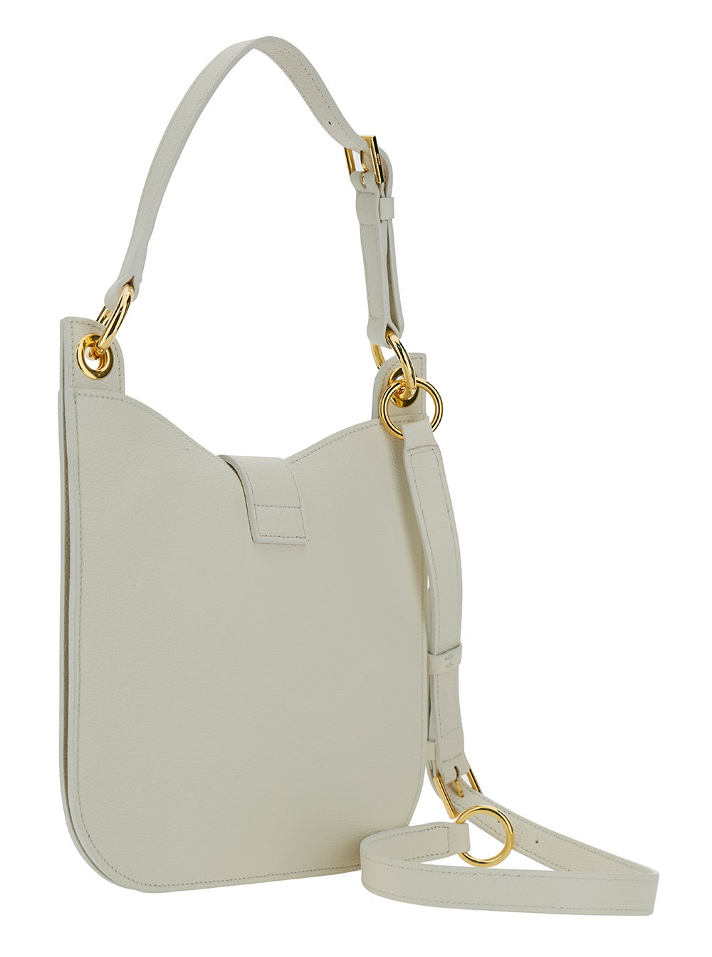 Shop Tom Ford Tara White Handbag With T Signature Detail In Grainy Leather Woman In Brown