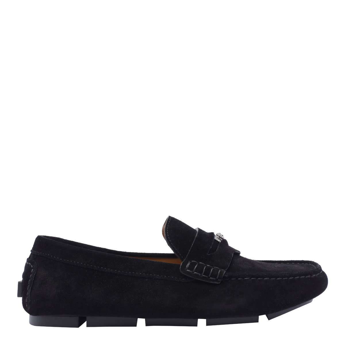 VERSACE MEDUSA BIGGIE SUEDE DRIVER LOAFERS 