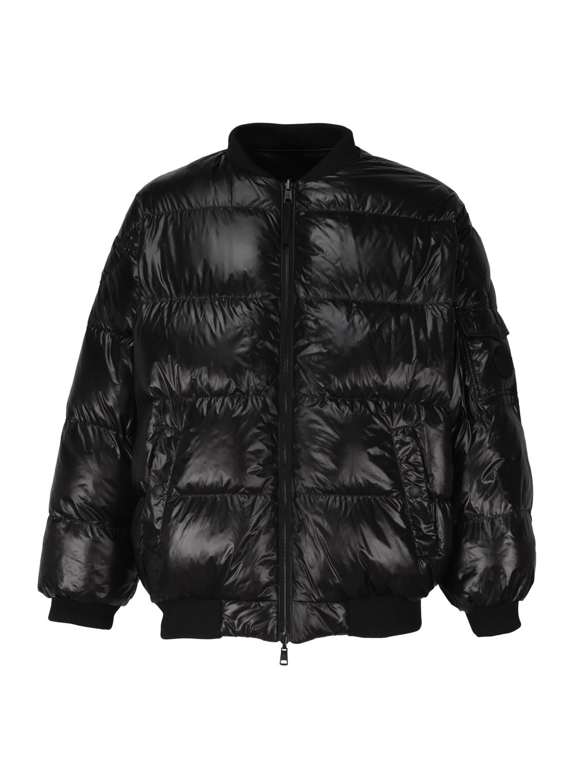 Shop Moncler Genius Reversible Leather Jacket In Black