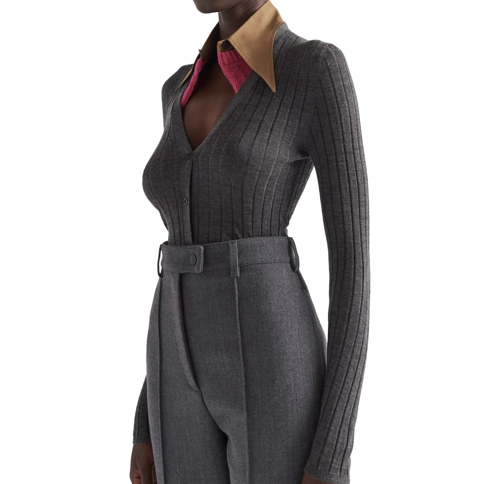 Shop Prada Cashmere And Silk Cardigan In Gray